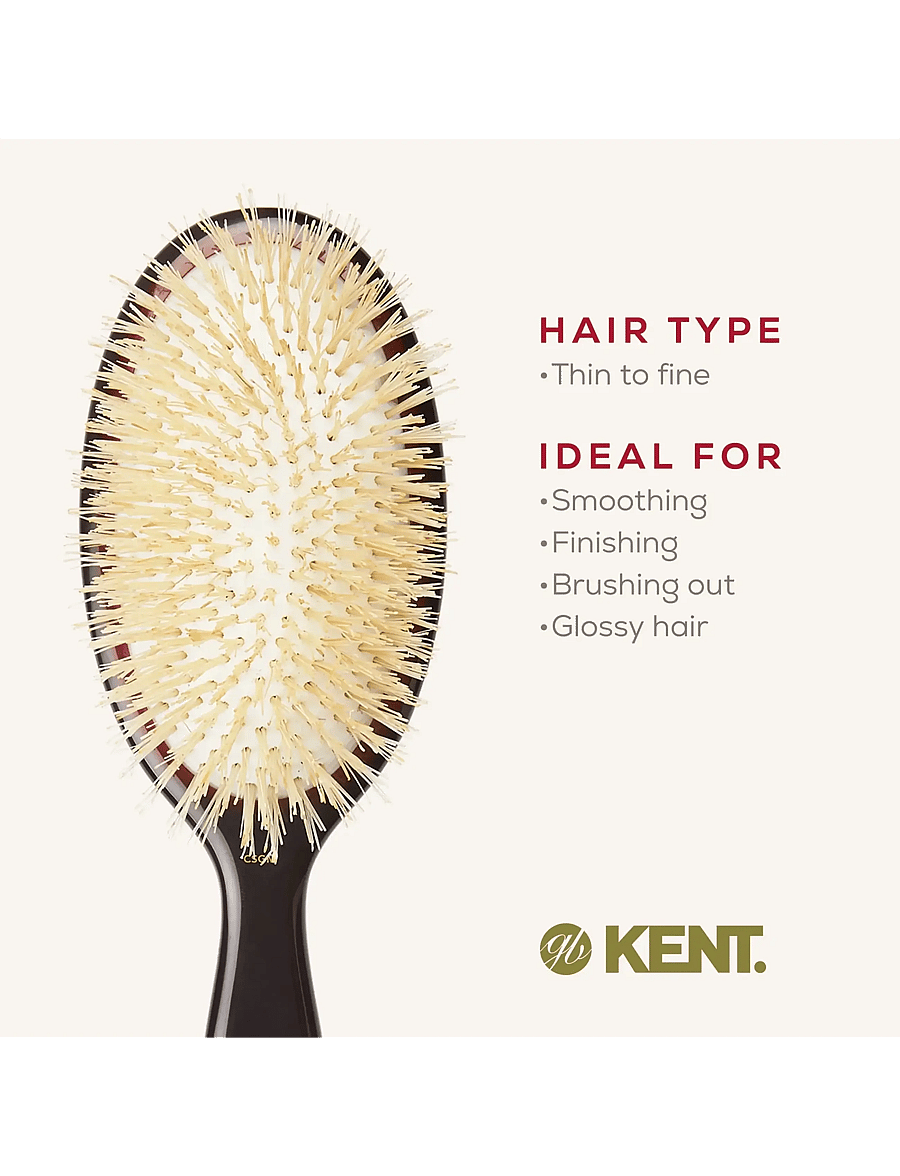 Kent Brushes - Classic Shine Medium Soft White Pure Bristle Hairbrush - paddelborste - black - 3