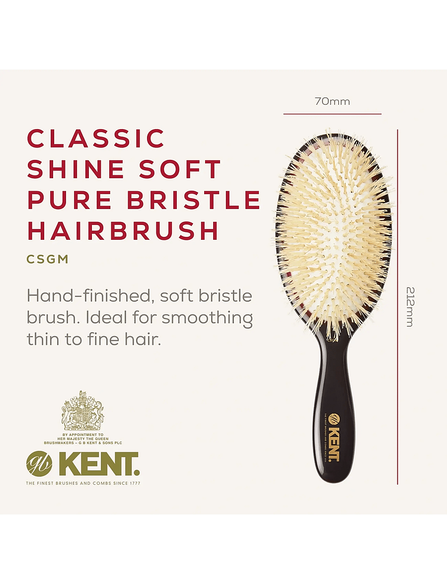 Kent Brushes - Classic Shine Medium Soft White Pure Bristle Hairbrush - paddelborste - black - 4