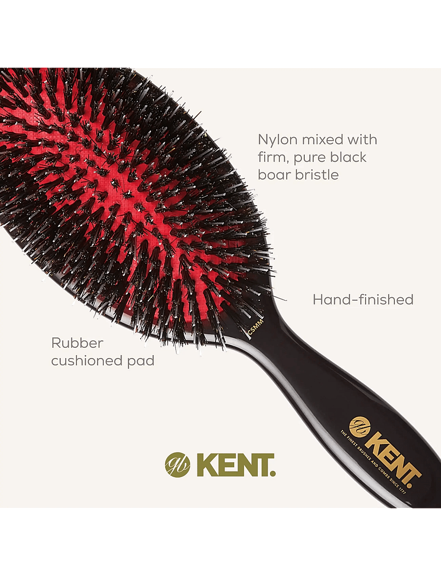 Kent Brushes - Classic Shine Medium Black Porcupine Mixed Bristle Hairbrush - paddelbørster - black - 5