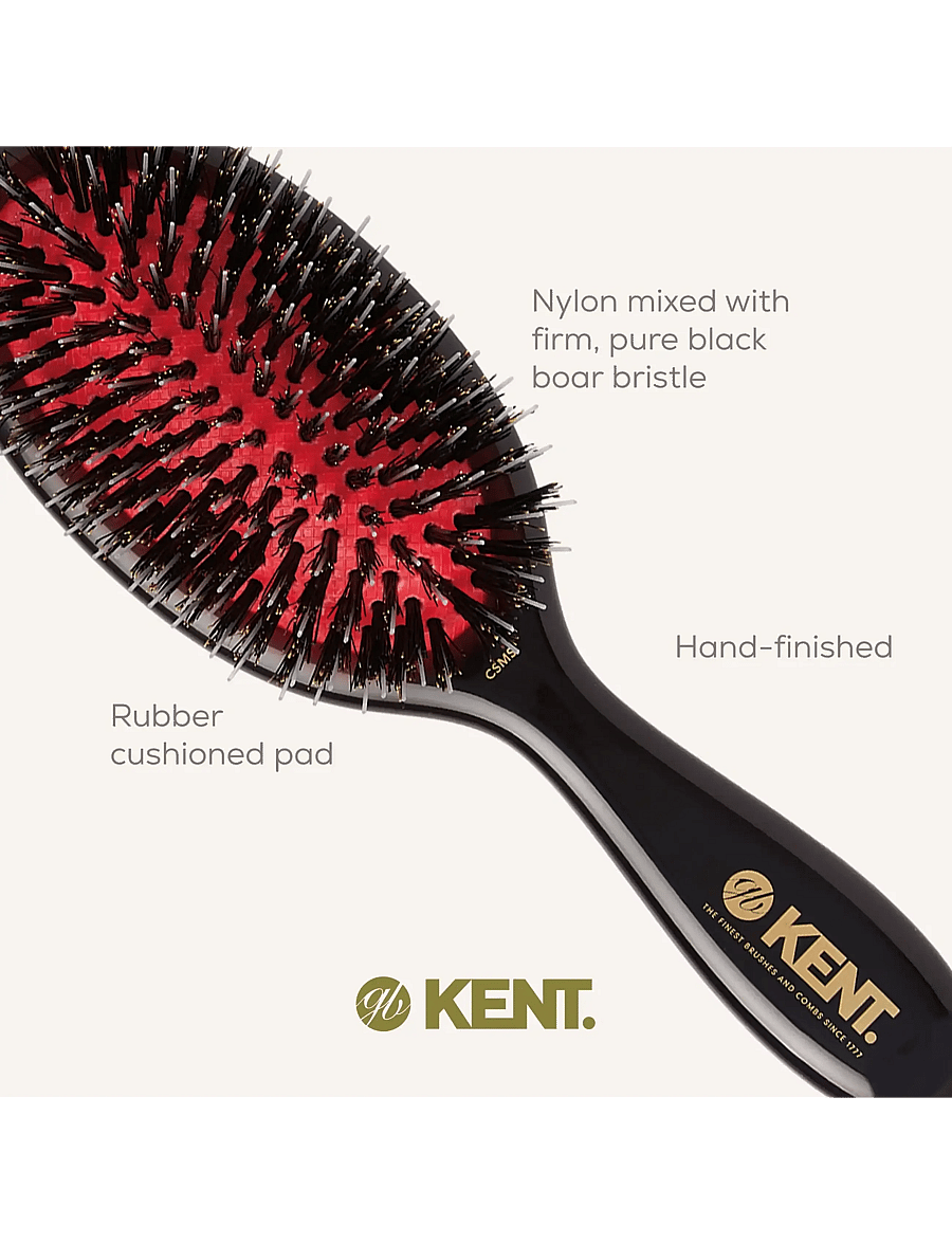 Kent Brushes - Classic Shine Small Black Porcupine Mixed Bristle Hairbrush - paddelbørster - black - 2