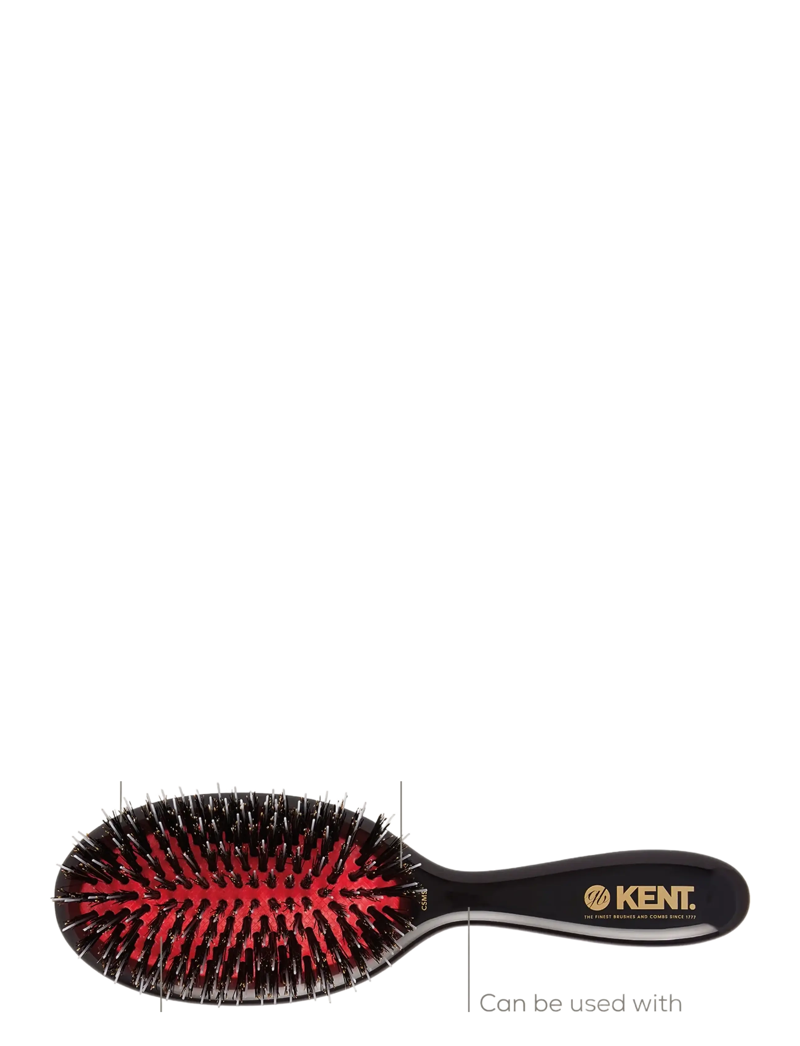 Kent Brushes - Classic Shine Small Black Porcupine Mixed Bristle Hairbrush - black - 5