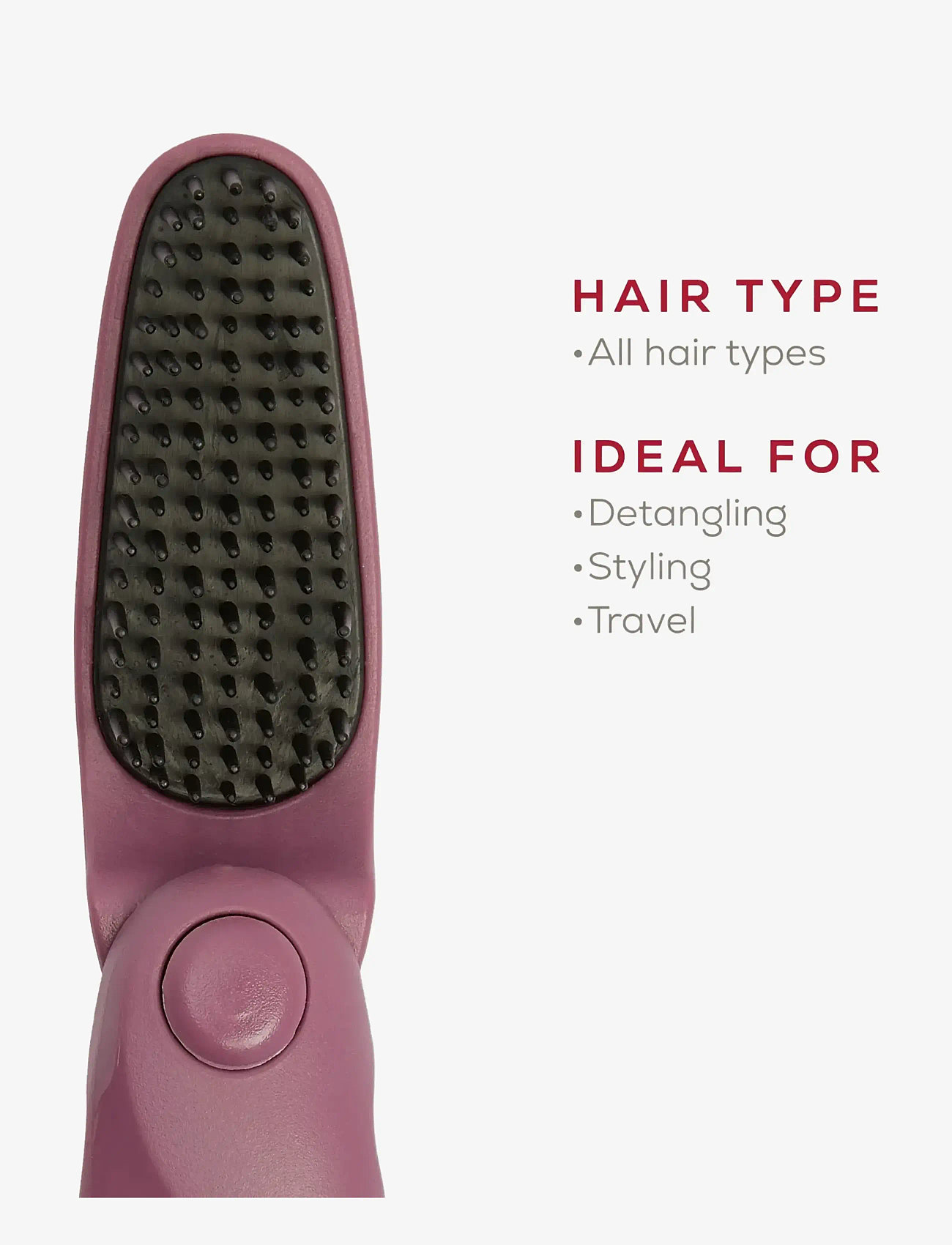 Kent Brushes - CREATE Folding Hairbrush - utredningsborste - pink - 1