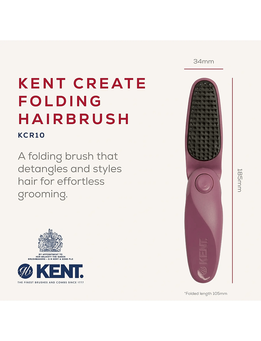 Kent Brushes - CREATE Folding Hairbrush - udredningsbørster - pink - 2