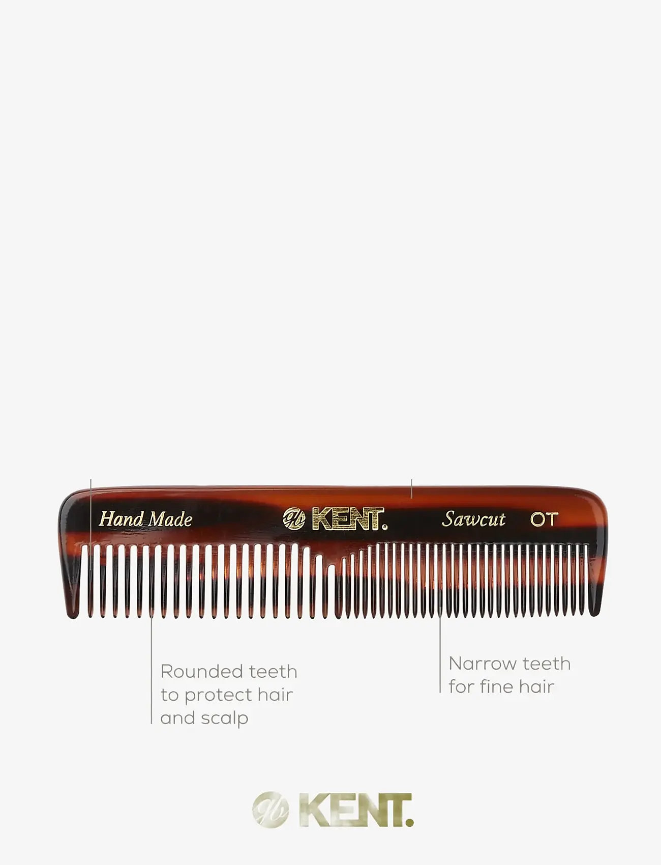 Kent Brushes - Small Mens Pocketkam Coarse/Fine - Handmade - hårbørster & kamme - brown - 1
