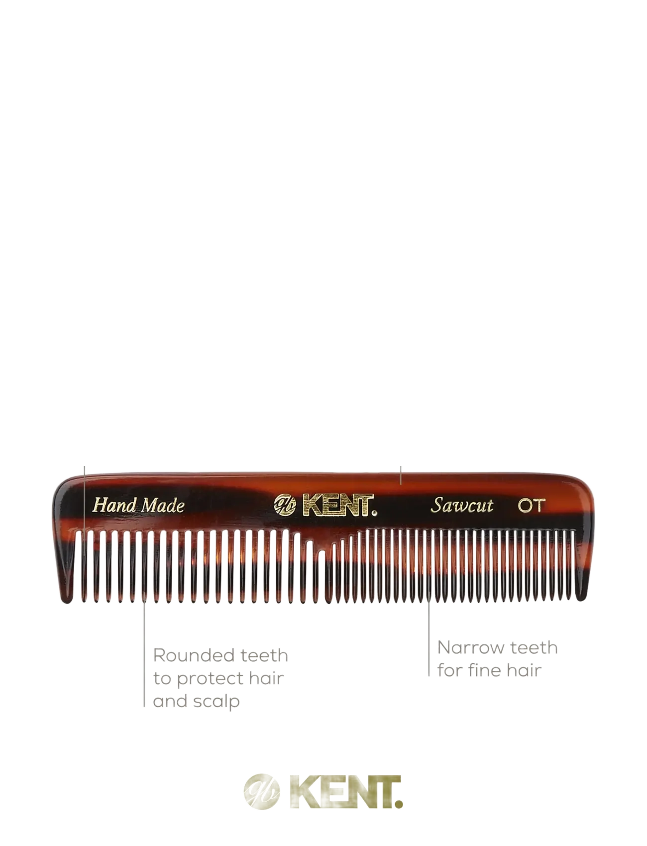 Kent Brushes - Small Mens Pocketkam Coarse/Fine - Handmade - brown - 1