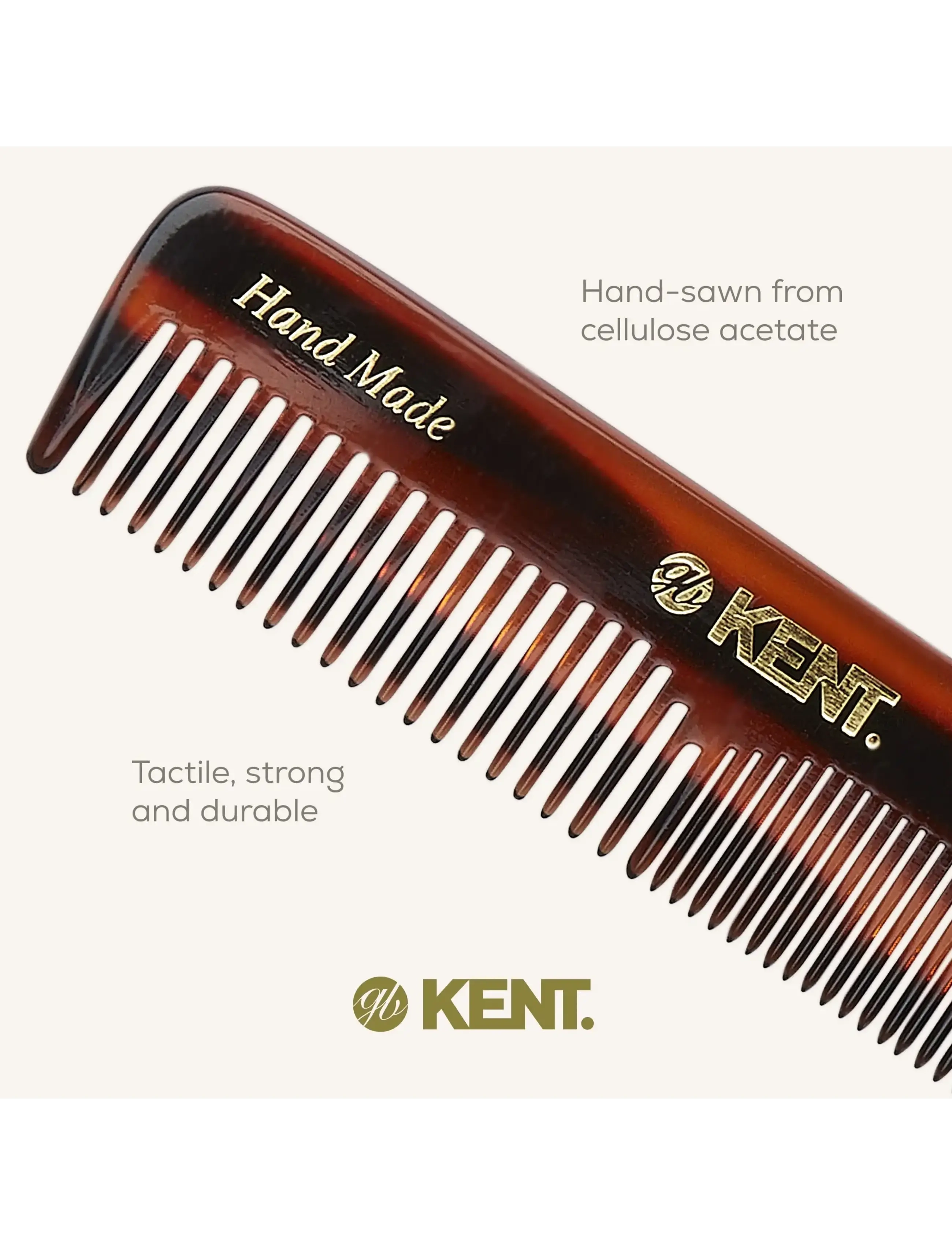 Kent Brushes - Small Mens Pocketkam Coarse/Fine - Handmade - brown - 2
