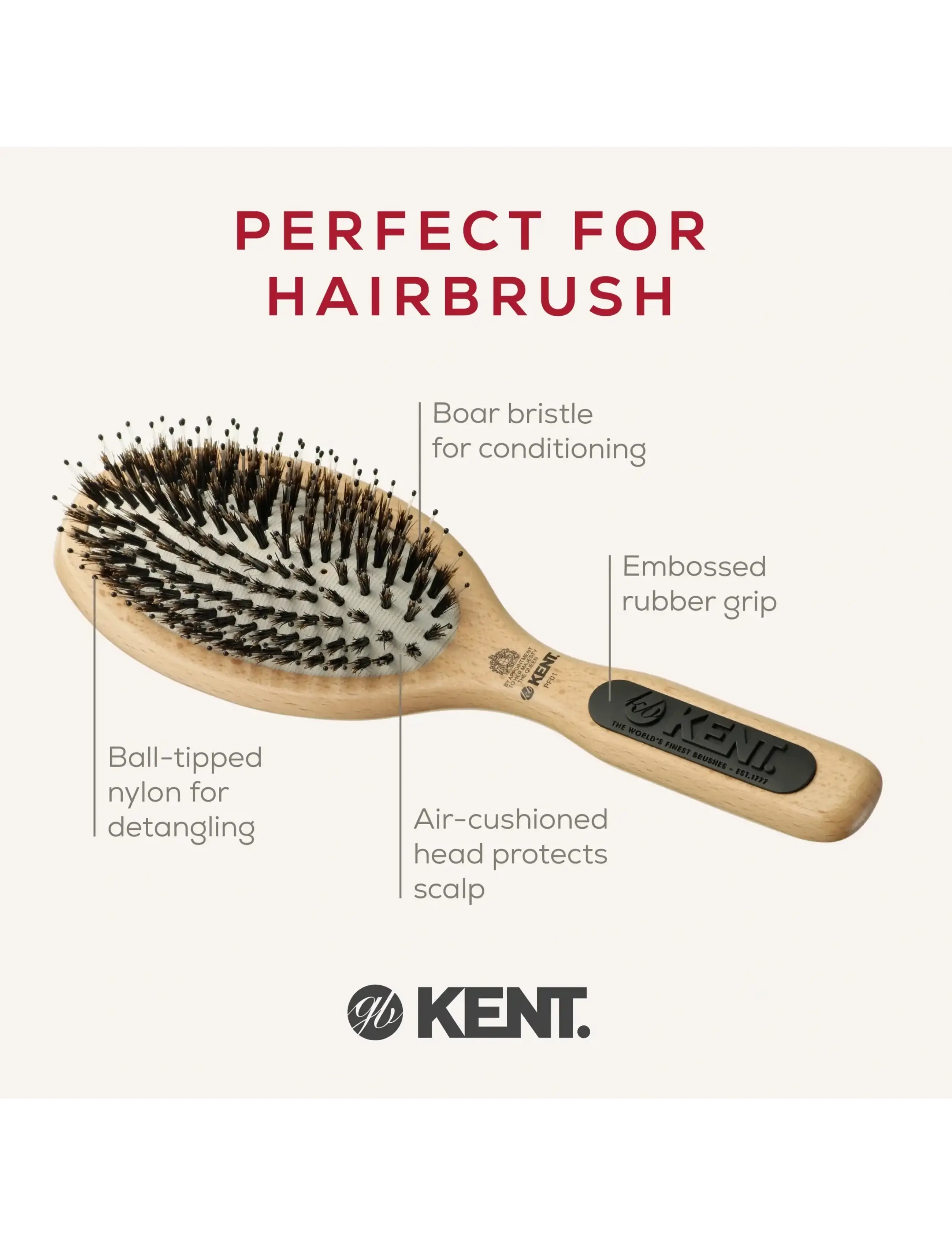 Kent Brushes - Large Rubber Pad Brush - paddelbørster - brown - 3