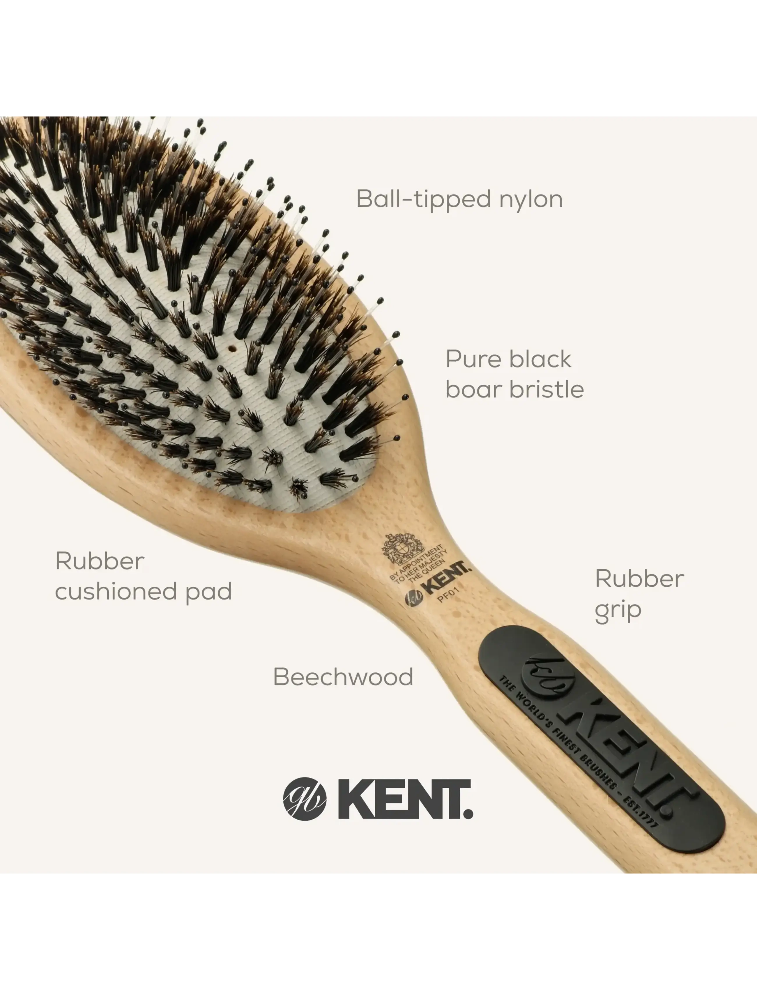 Kent Brushes - Large Rubber Pad Brush - paddelbørster - brown - 5