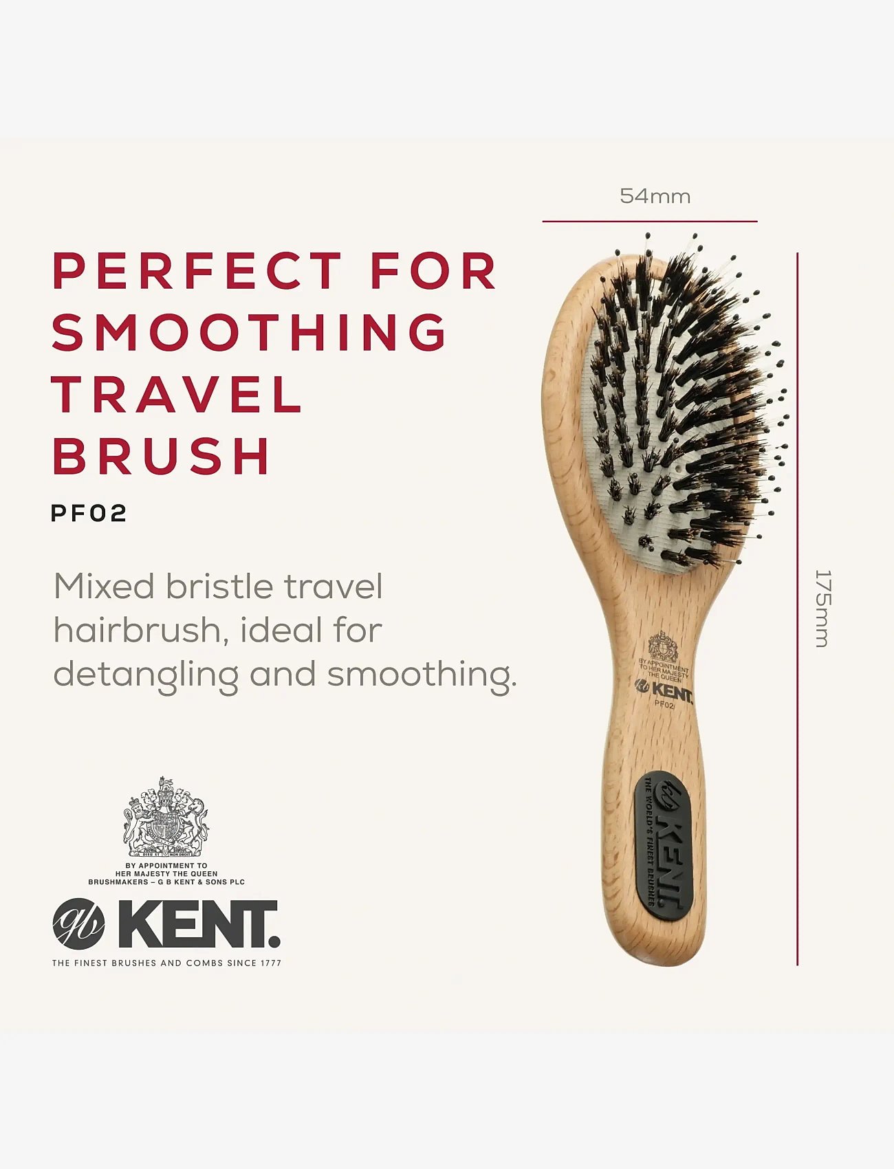 Kent Brushes - Small Porcupine Brush - kamme - brown - 1