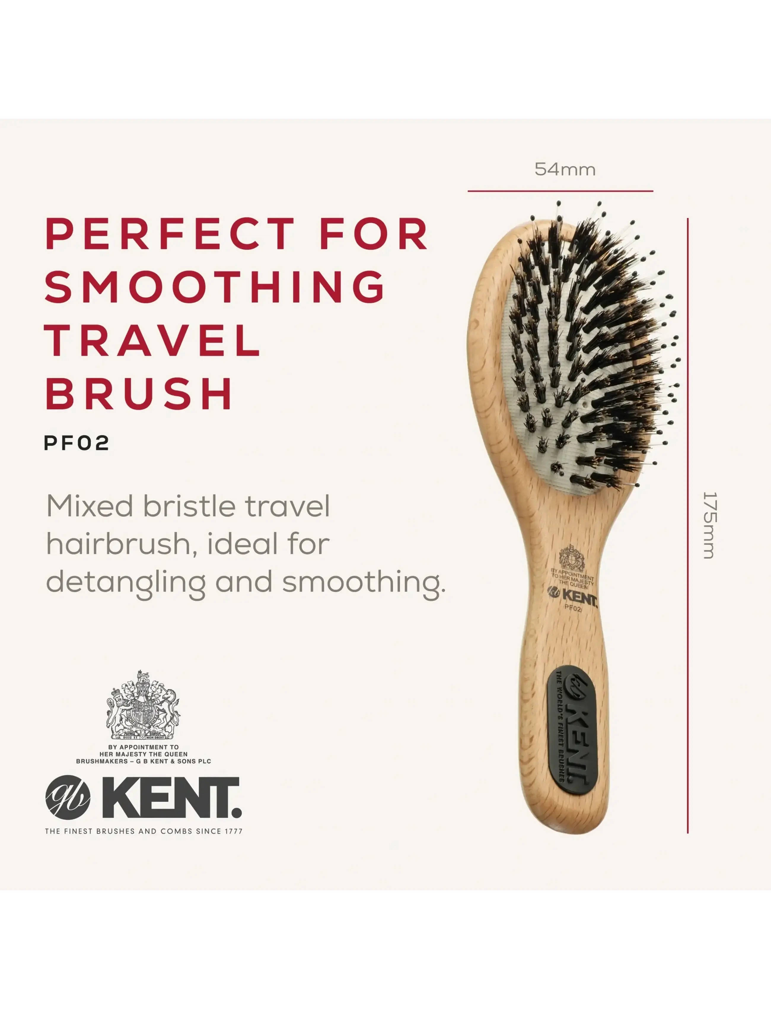 Kent Brushes - Small Porcupine Brush - kammat - brown - 1