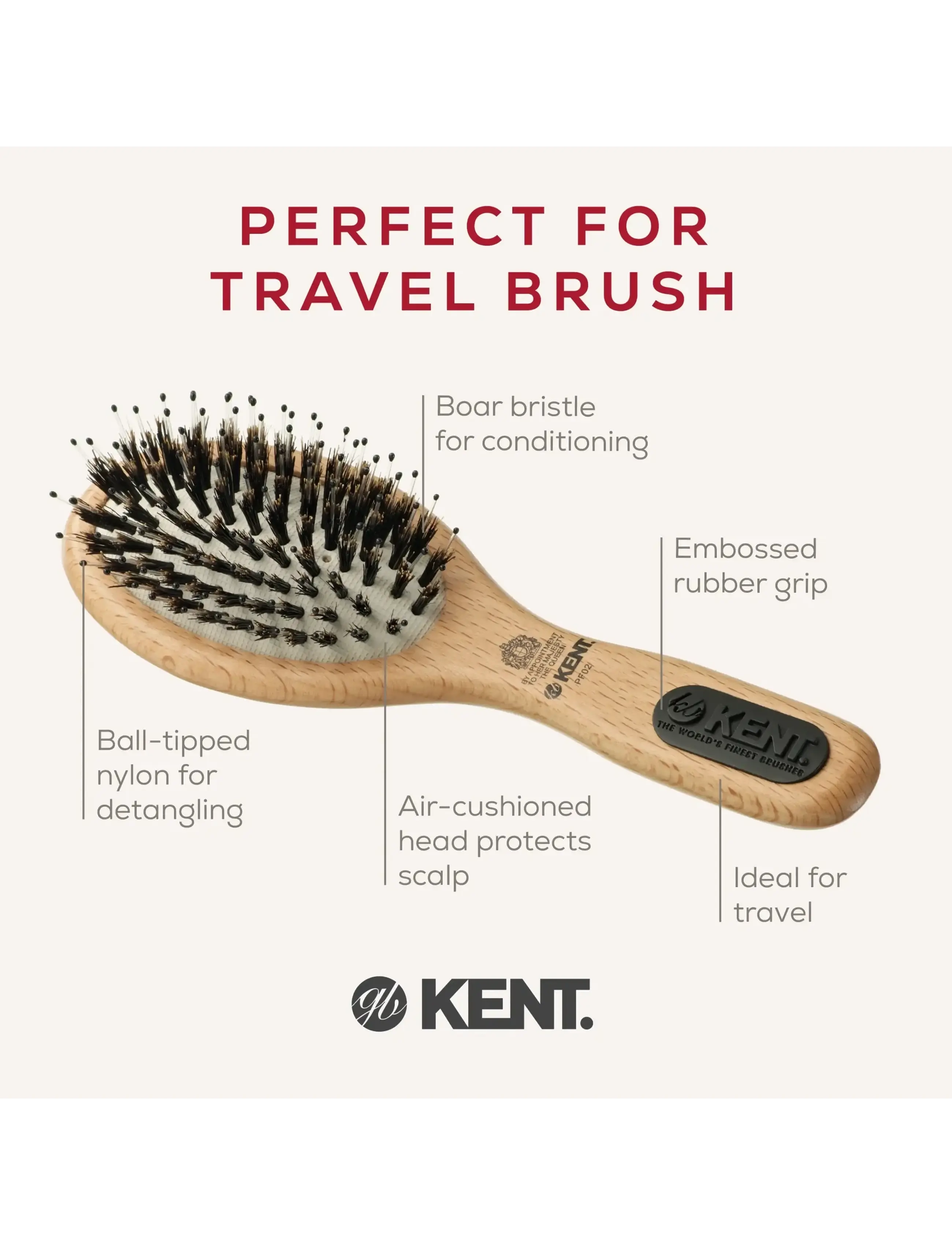 Kent Brushes - Small Porcupine Brush - kammat - brown - 2