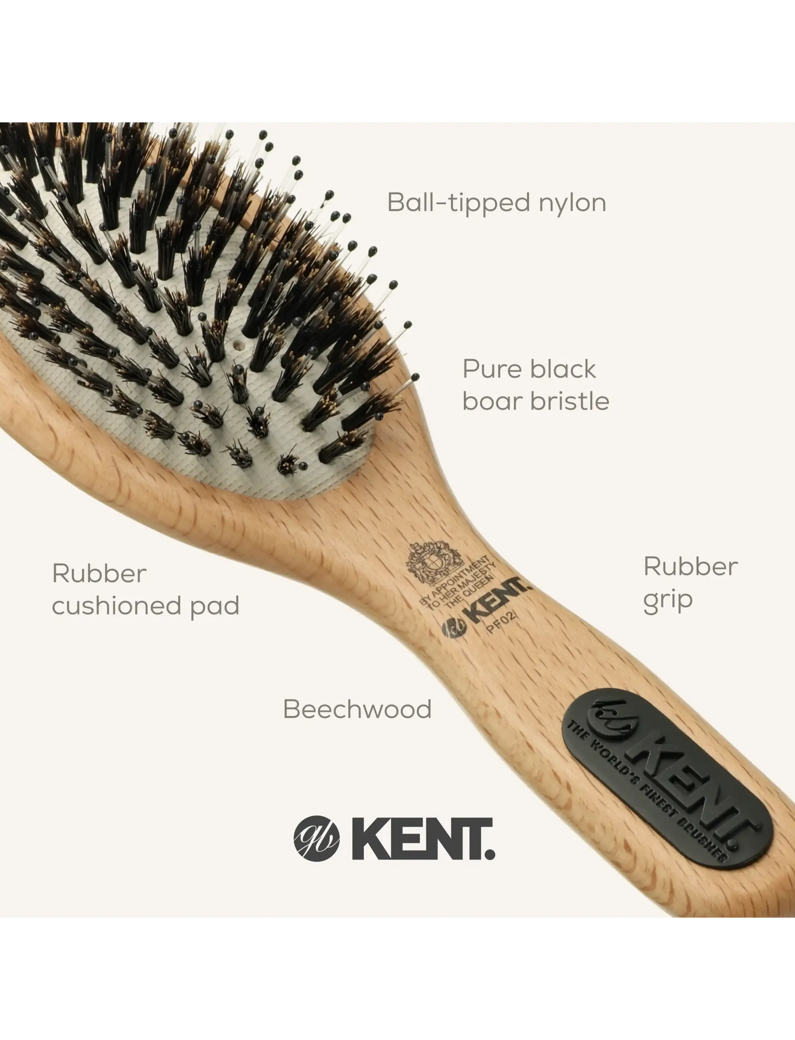 Kent Brushes - Small Porcupine Brush - kammat - brown - 3
