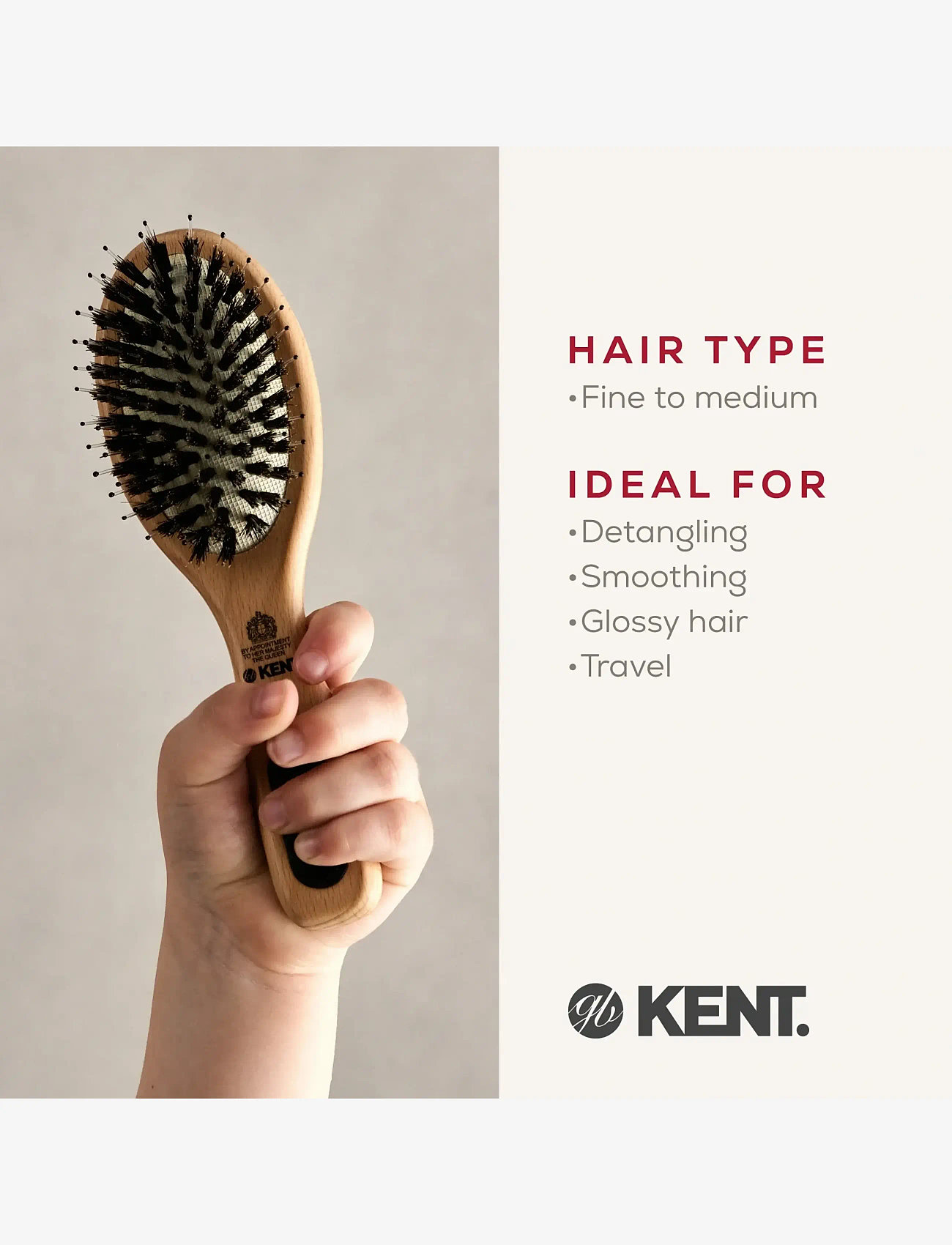 Kent Brushes - Small Porcupine Brush - kamme - brown - 4
