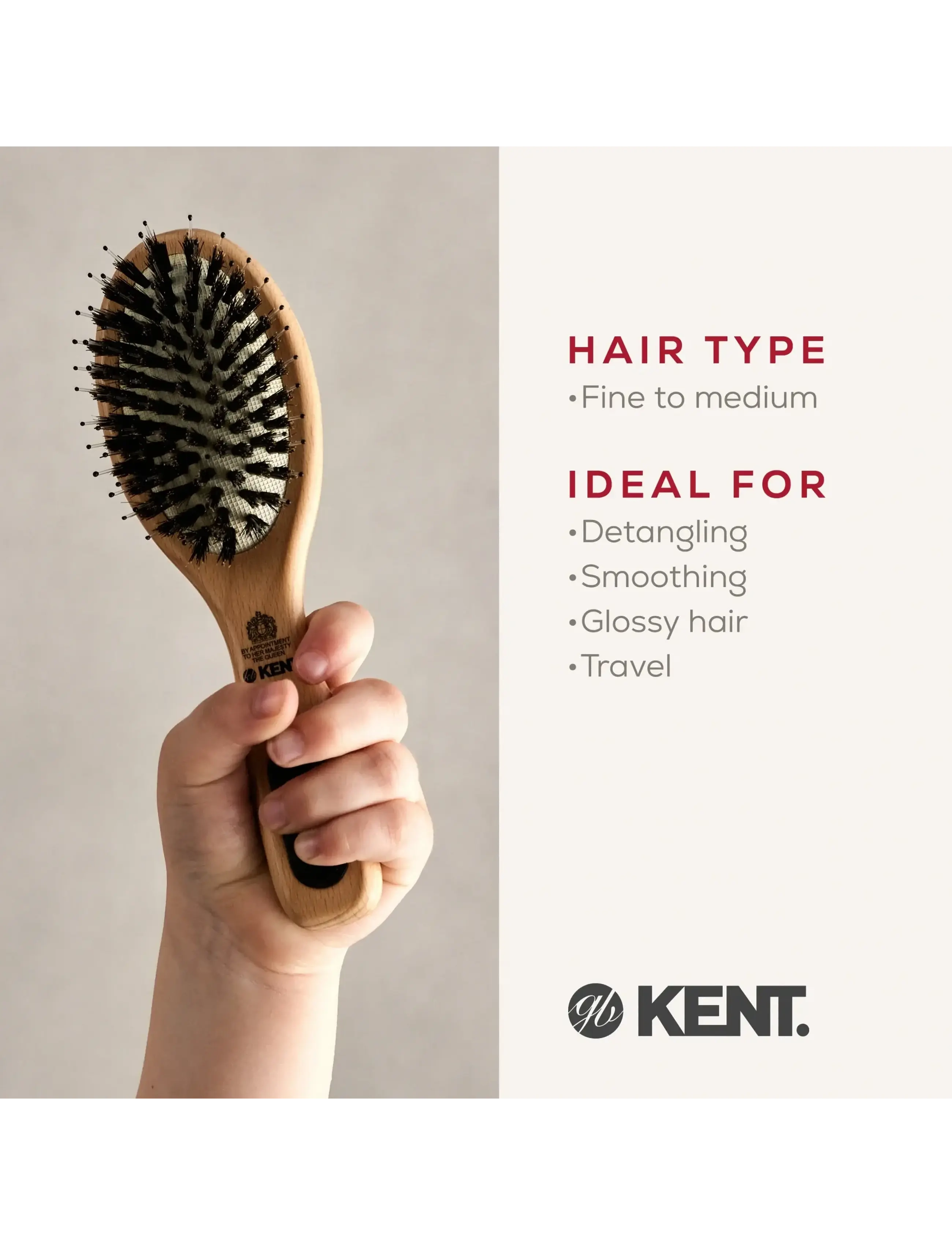 Kent Brushes - Small Porcupine Brush - kammat - brown - 4