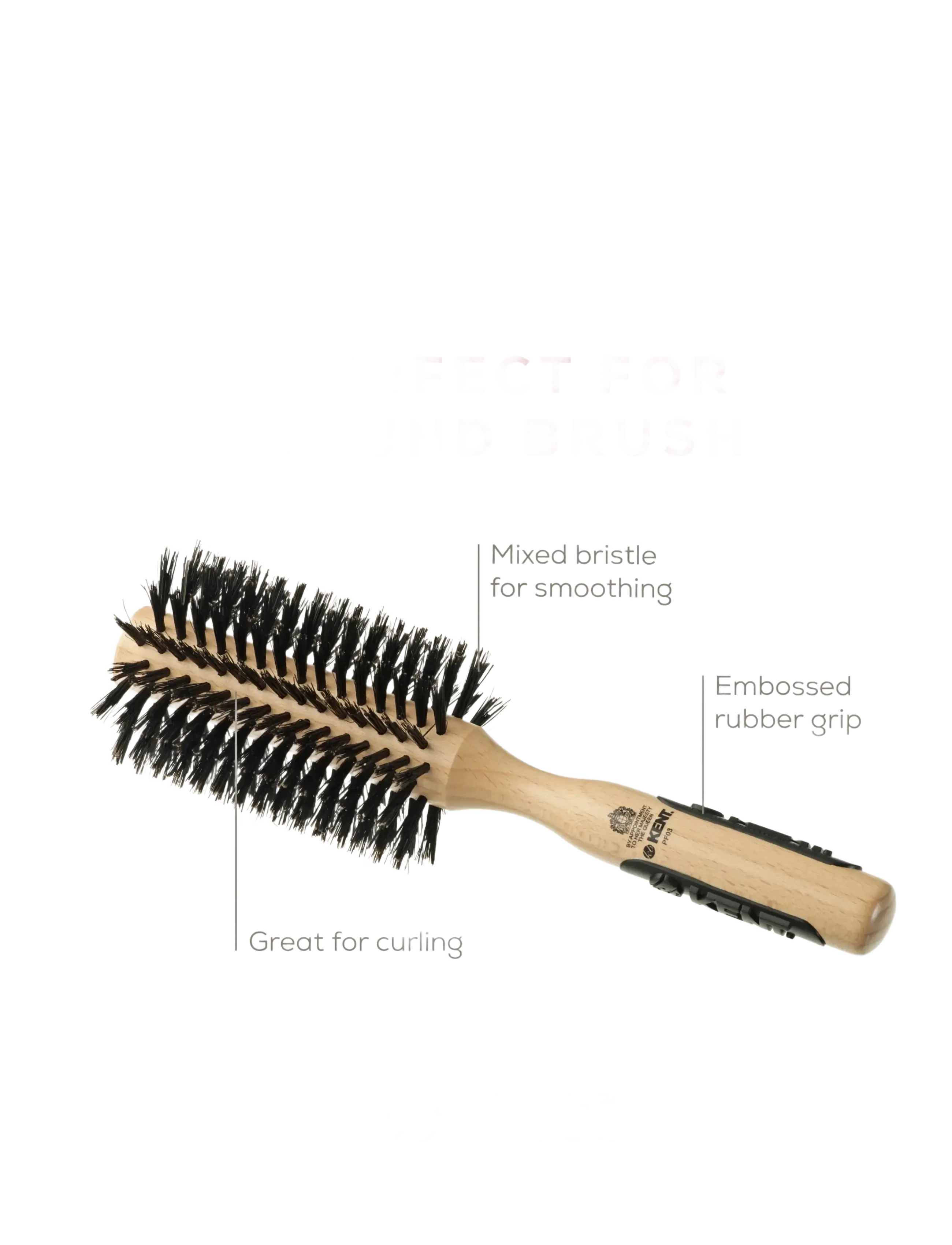 Kent Brushes - Large round boar bristle hair brush - runde børster - brown - 1
