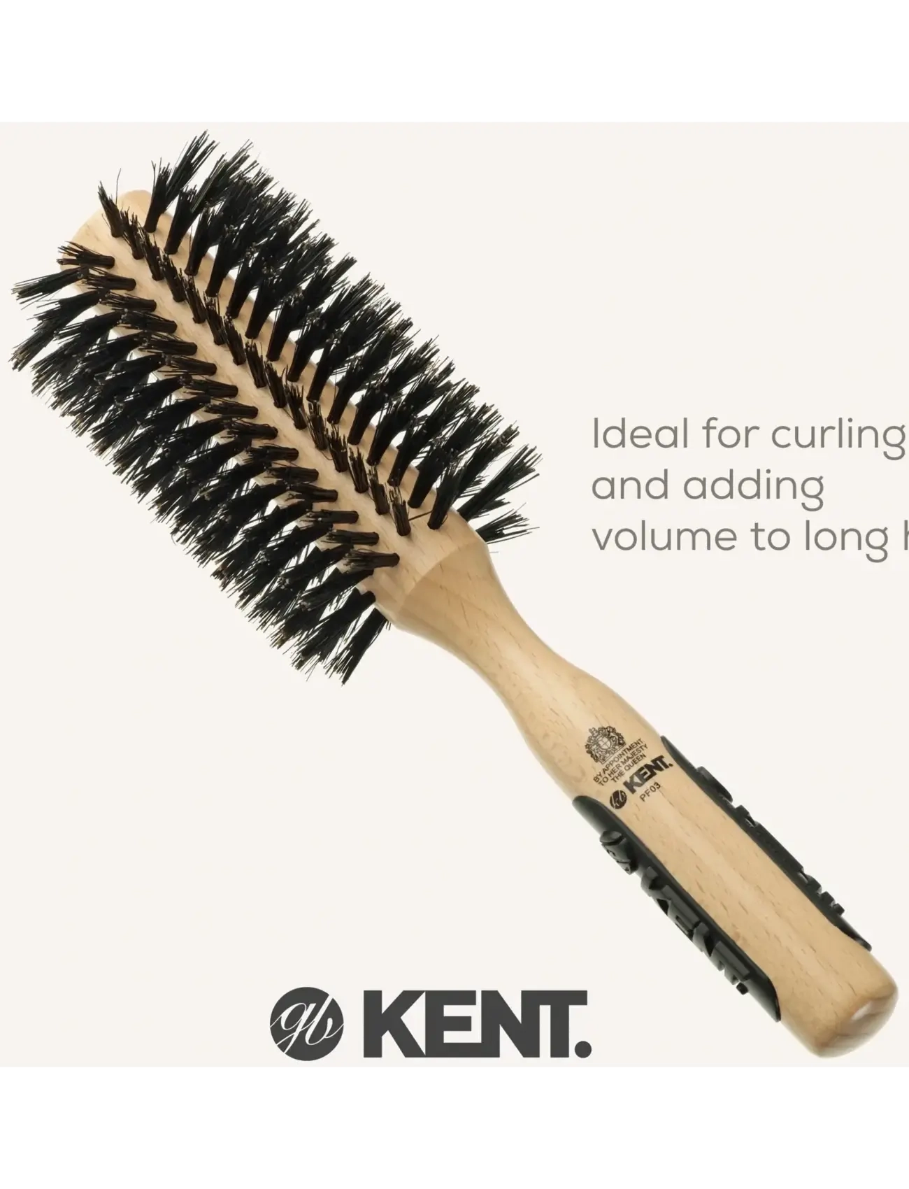 Kent Brushes - Large round boar bristle hair brush - runde børster - brown - 2