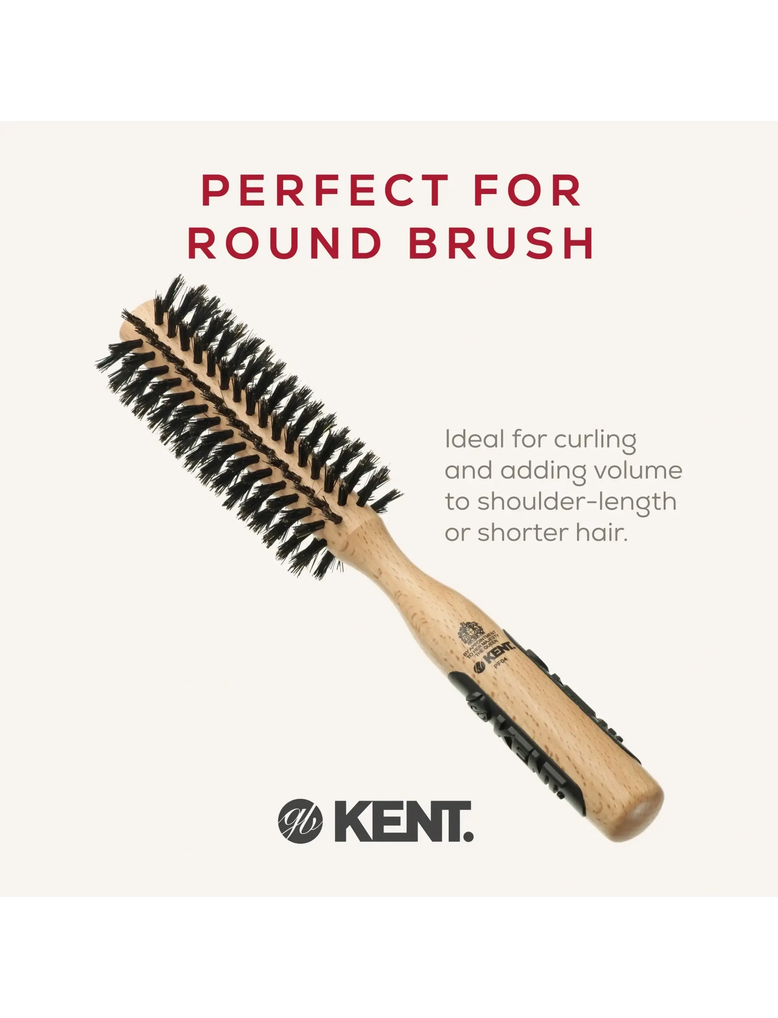 Kent Brushes - Small round boar bristle hair brush - runde børster - brown - 1