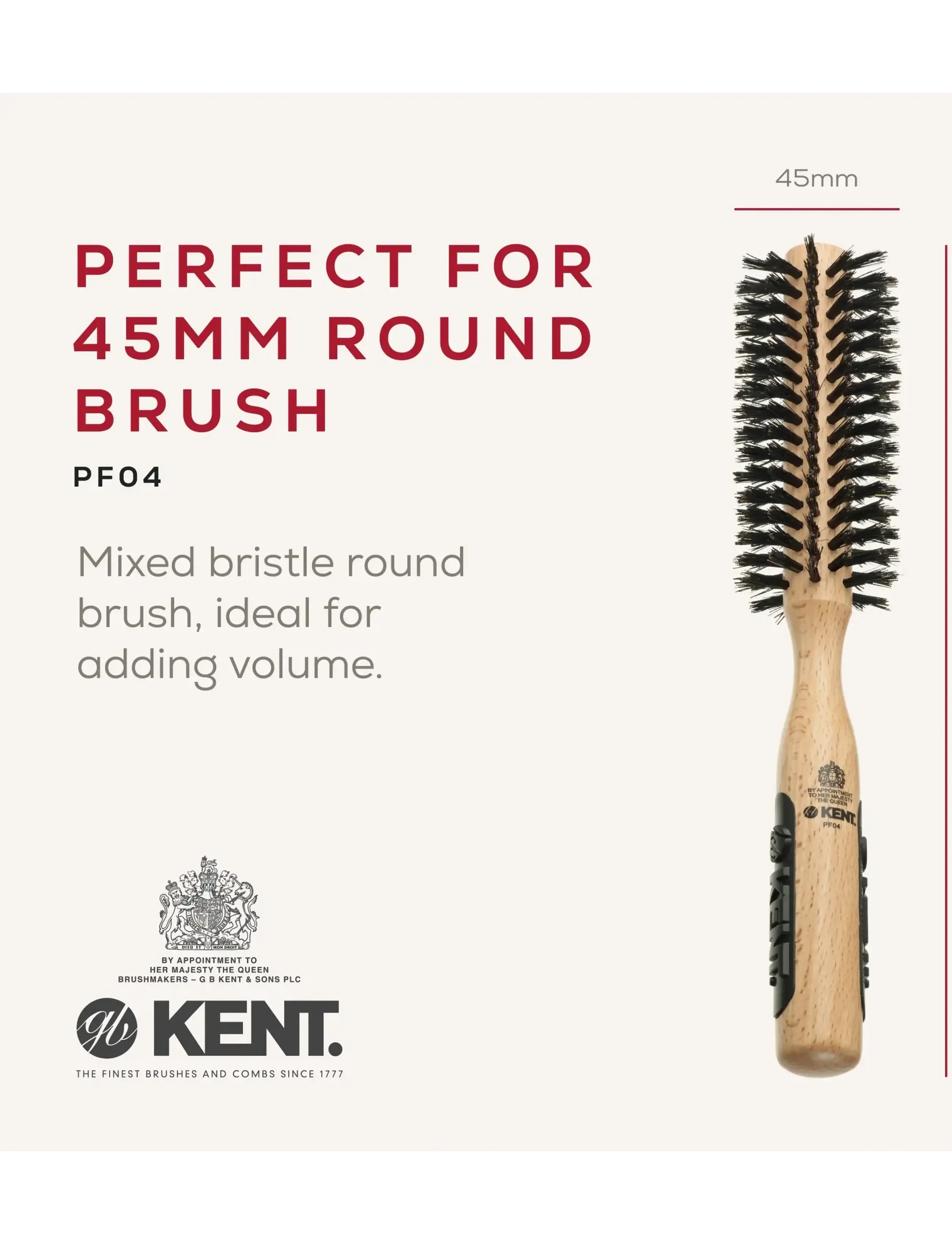 Kent Brushes - Small round boar bristle hair brush - runde børster - brown - 3