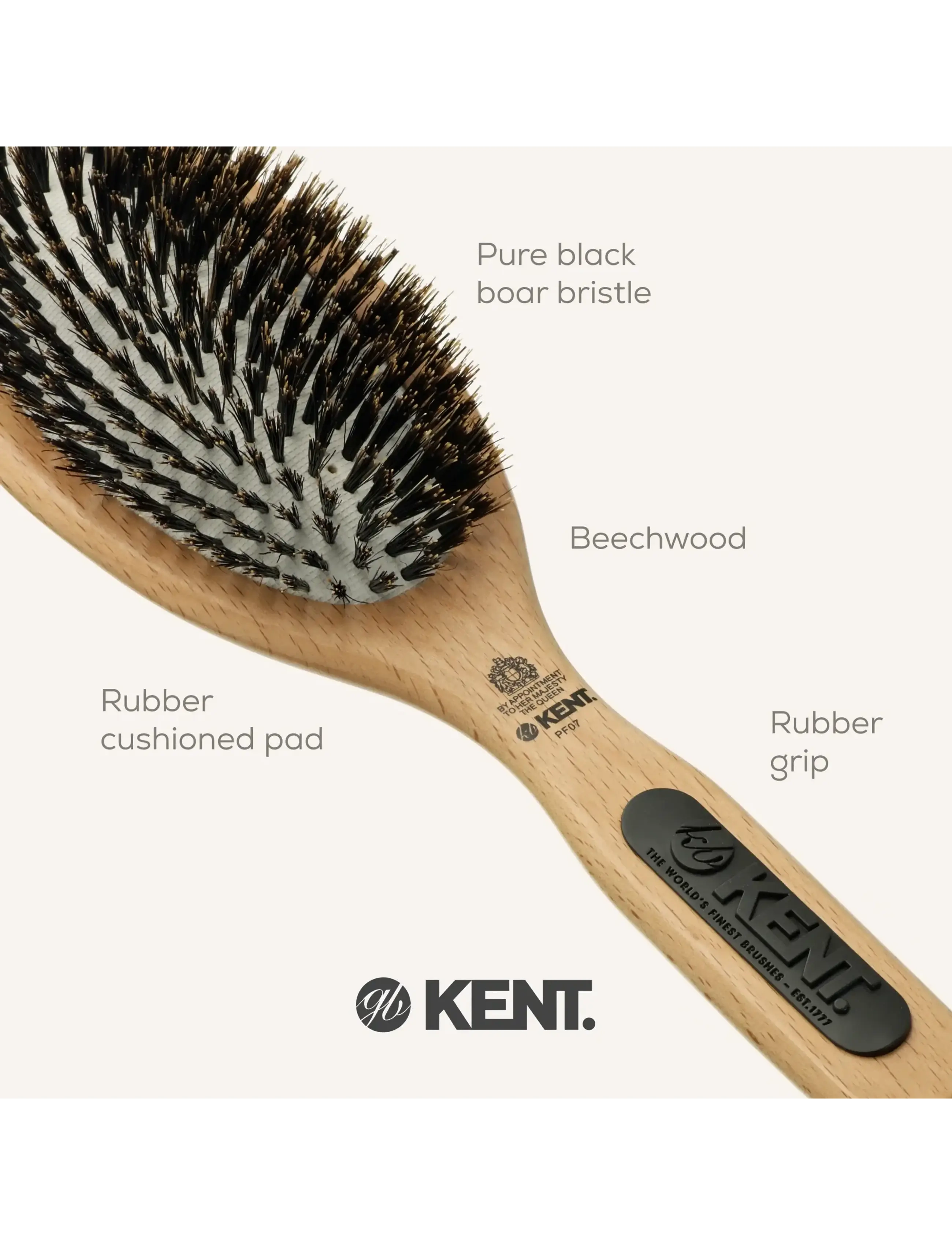 Kent Brushes - Large Rubber Cushion Brush - paddelbørster - brown - 5