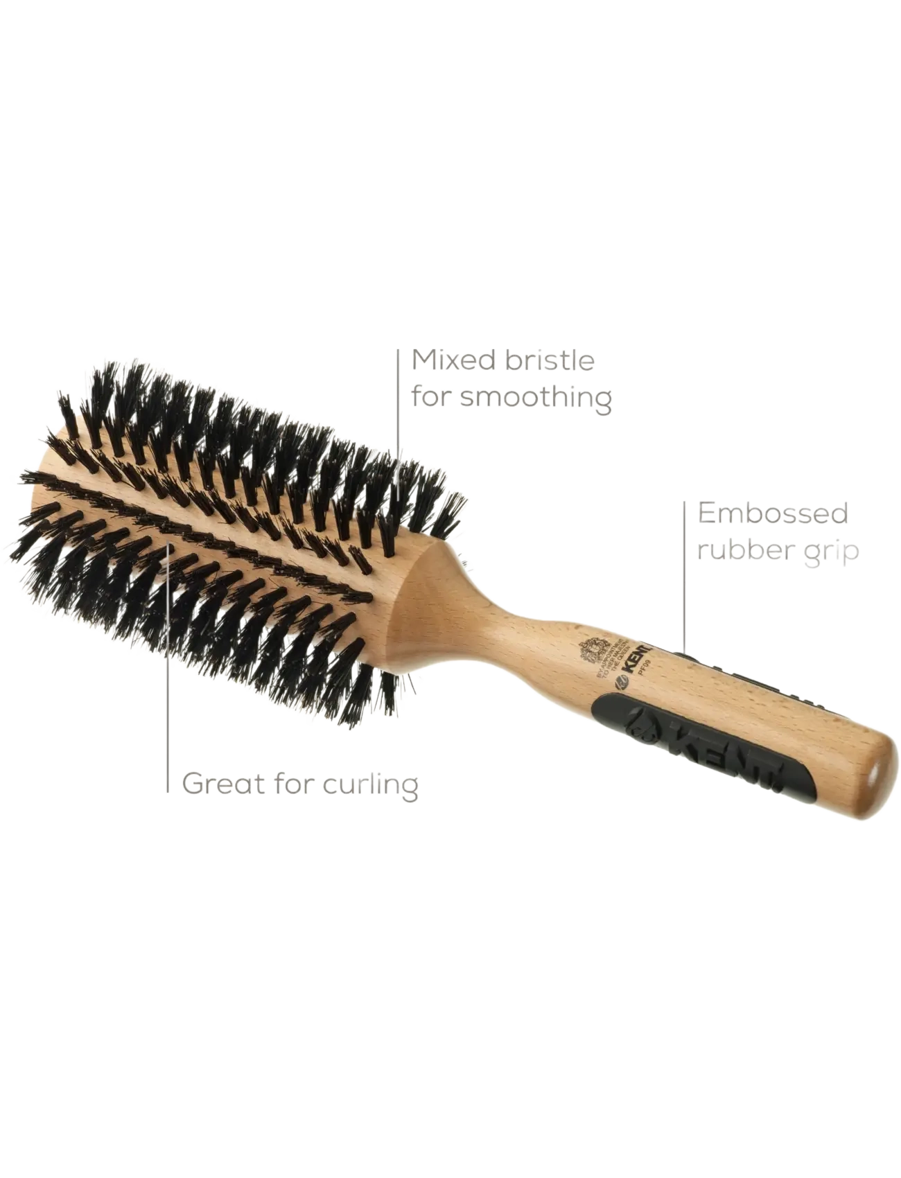 Kent Brushes - Extra large round boar bristle hair brush - runde børster - brown - 1