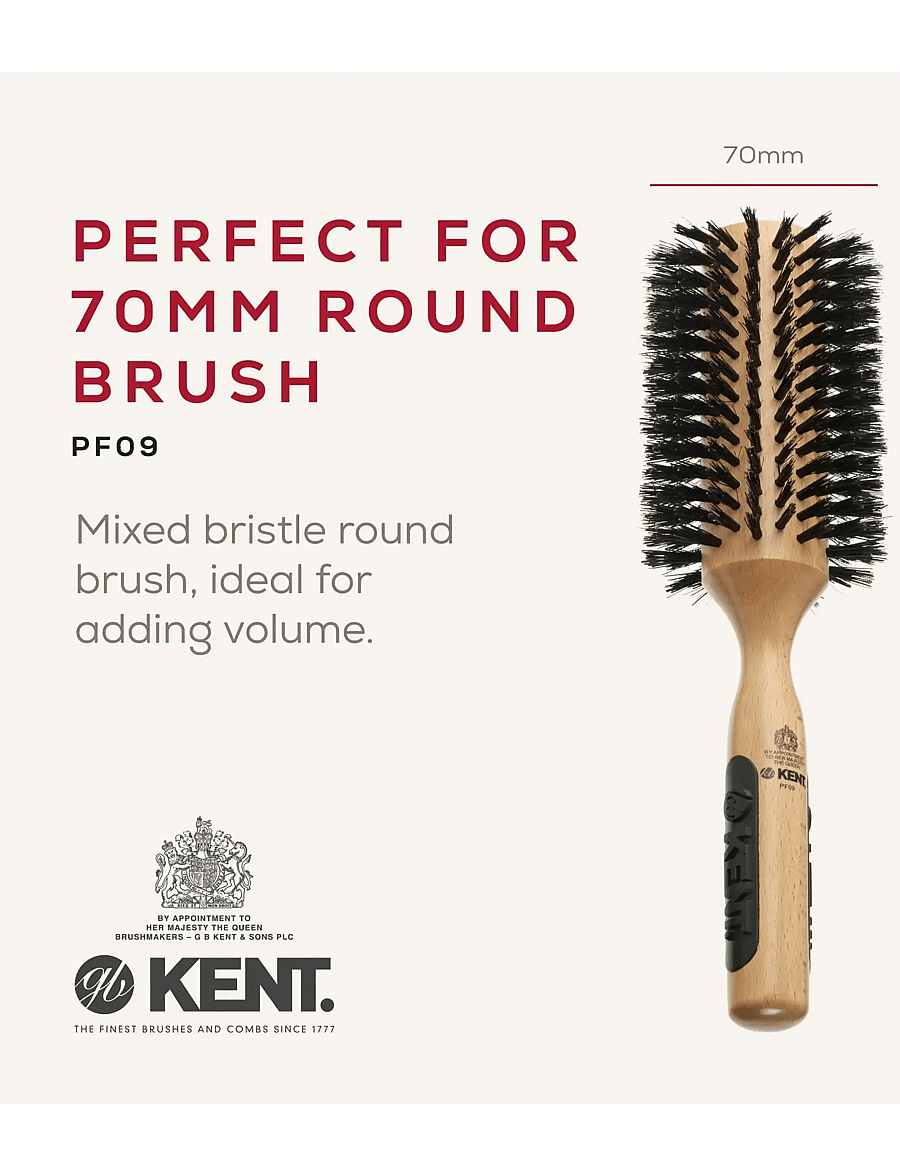 Kent Brushes - Extra large round boar bristle hair brush - runde børster - brown - 2