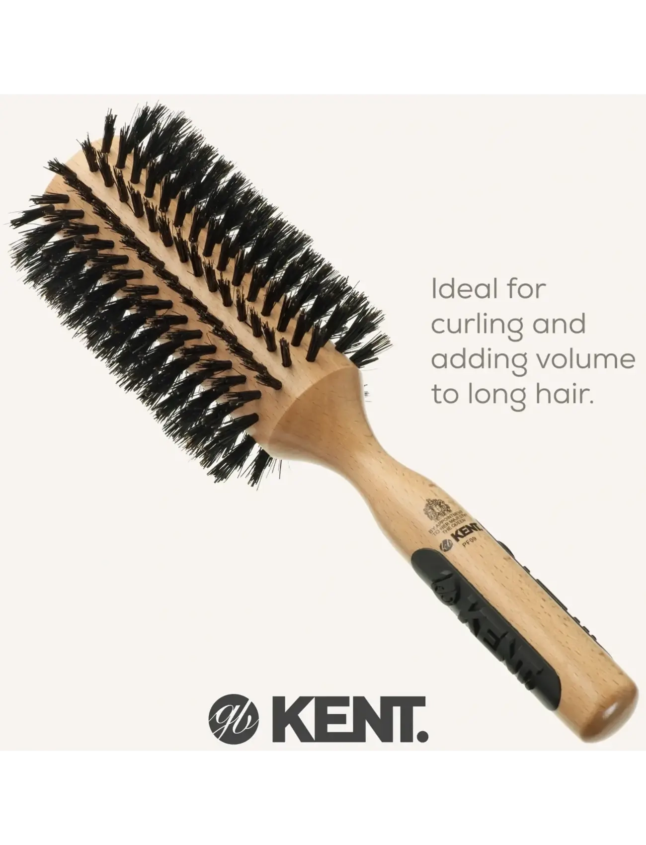 Kent Brushes - Extra large round boar bristle hair brush - runde børster - brown - 3