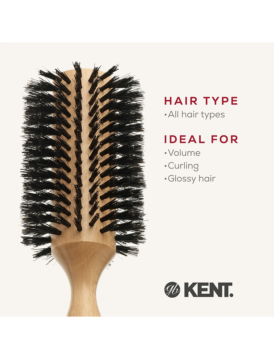 Kent Brushes - Extra large round boar bristle hair brush - runde børster - brown - 4