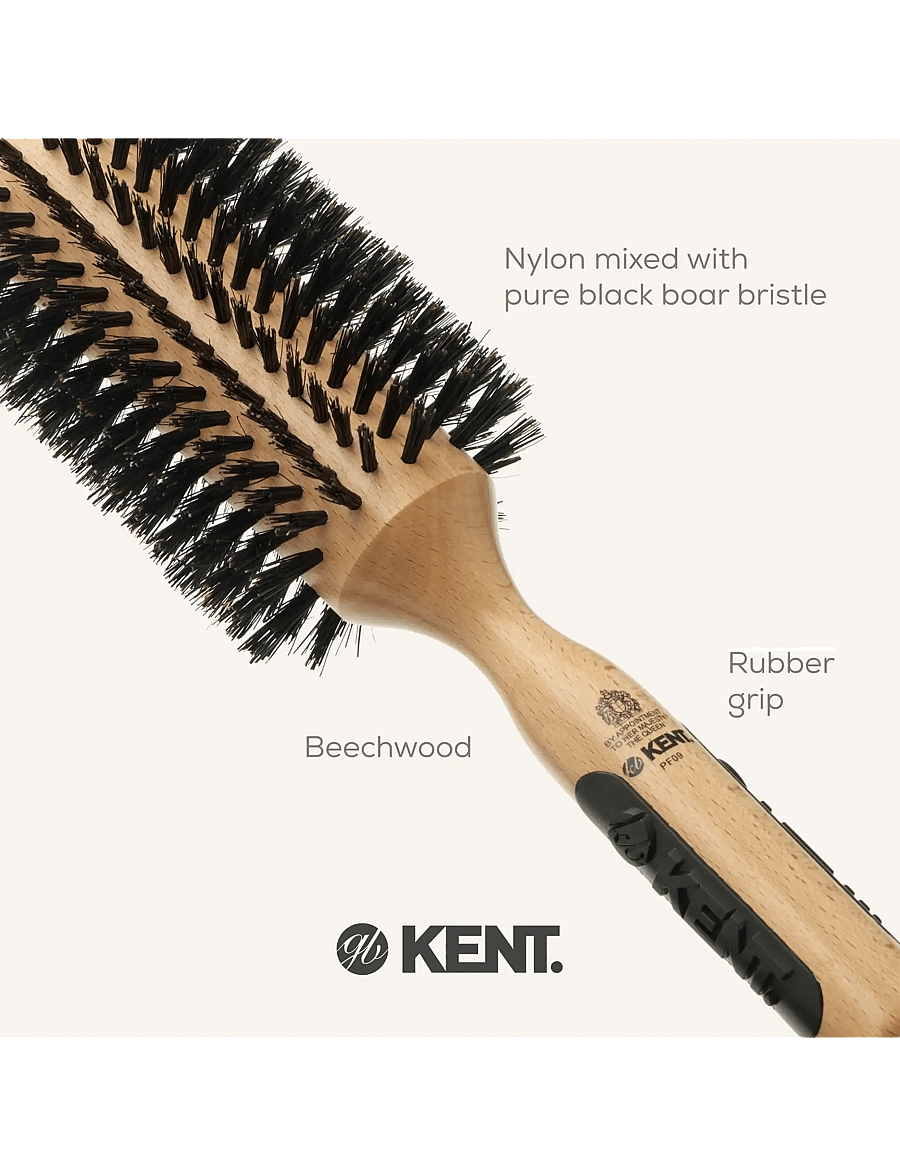 Kent Brushes - Extra large round boar bristle hair brush - runde børster - brown - 5