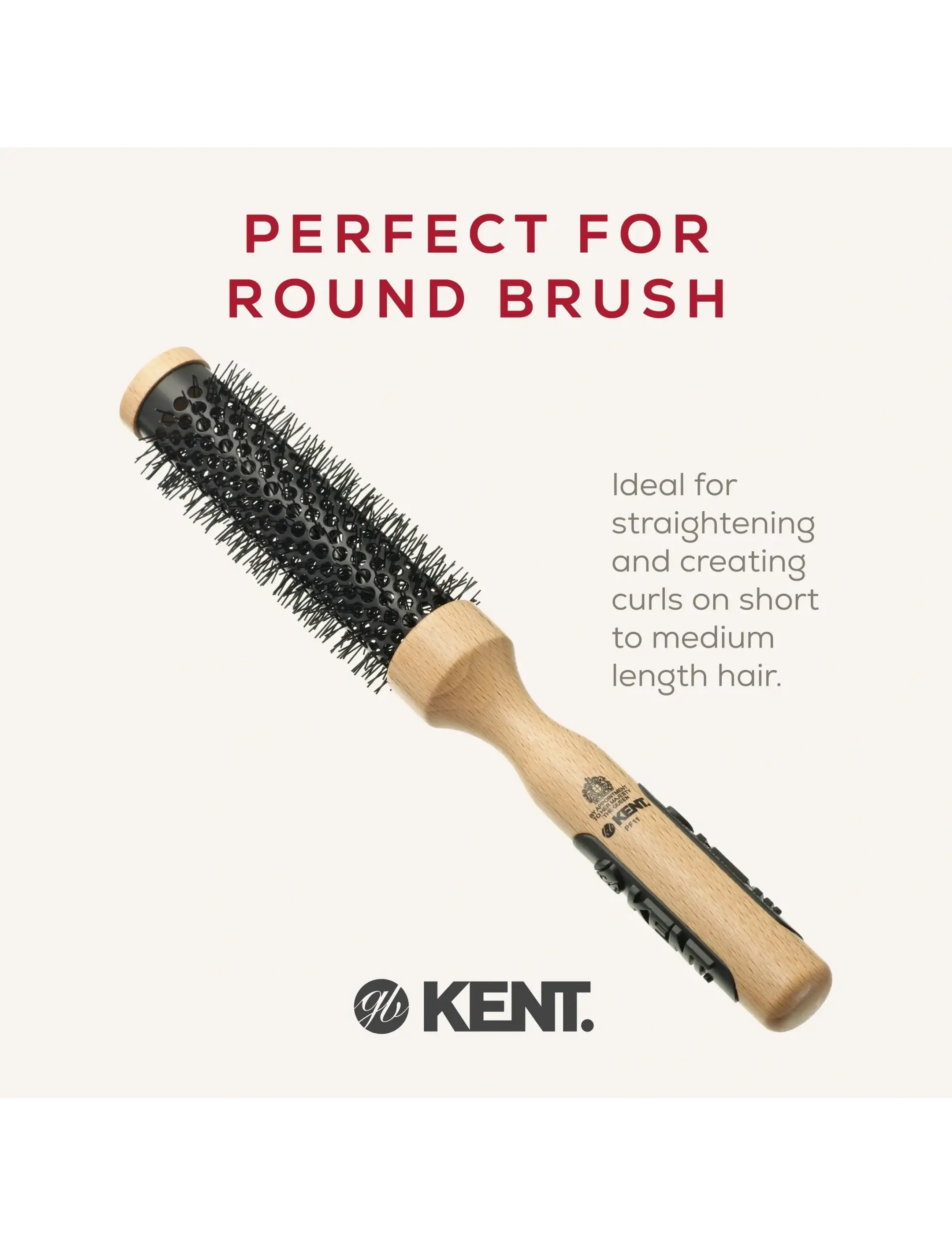 Kent Brushes - Small ceramic round blow-dry hair brush - runde børster - brown - 1