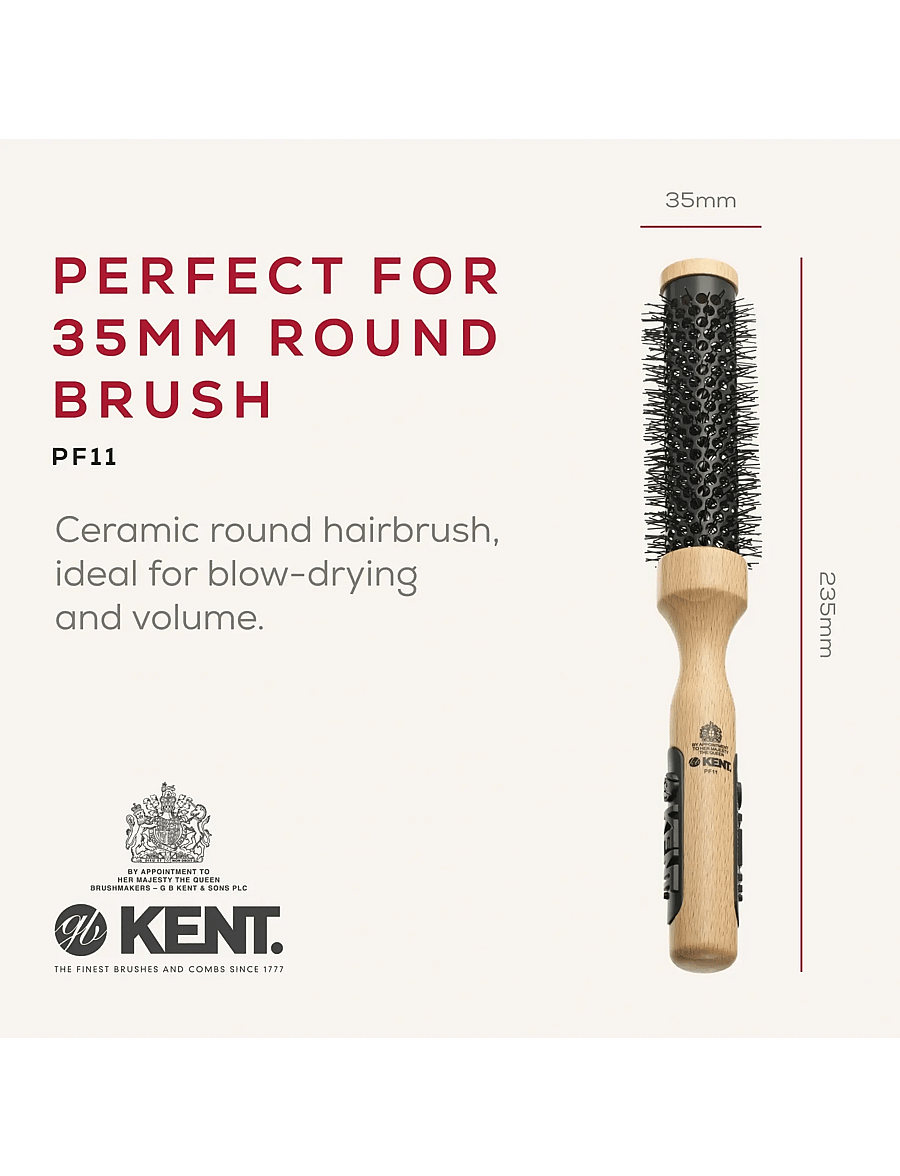 Kent Brushes - Small ceramic round blow-dry hair brush - rúllubursti - brown - 2