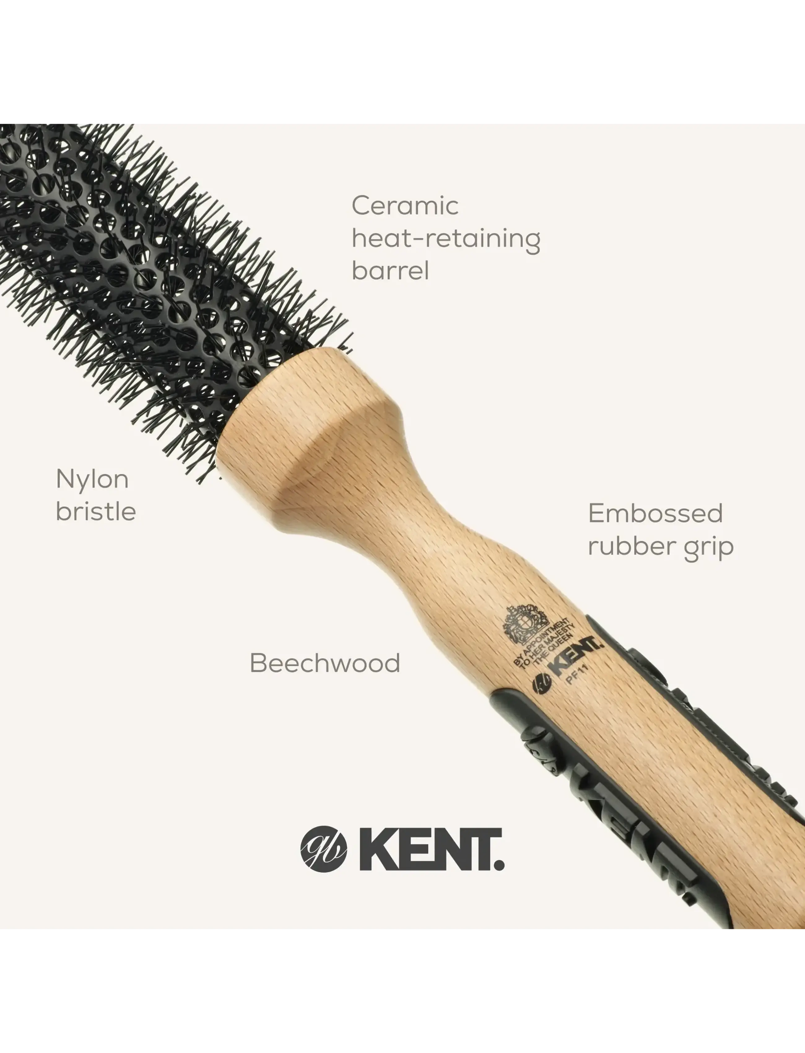 Kent Brushes - Small ceramic round blow-dry hair brush - runde børster - brown - 4