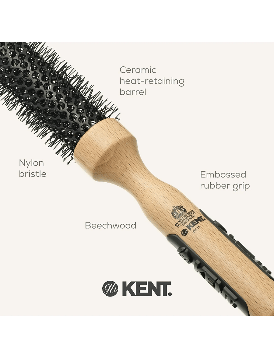 Kent Brushes - Small ceramic round blow-dry hair brush - rúllubursti - brown - 4