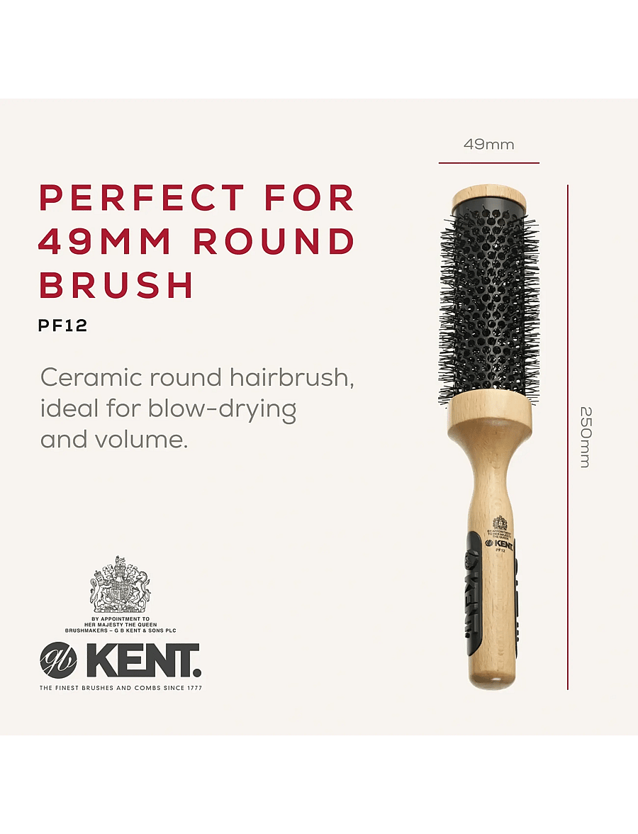 Kent Brushes - Big ceramic round blow-dry hair brush - rundborste - brown - 1