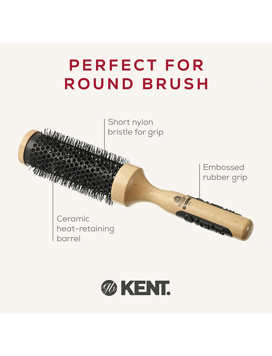 Kent Brushes - Big ceramic round blow-dry hair brush - rundborste - brown - 2