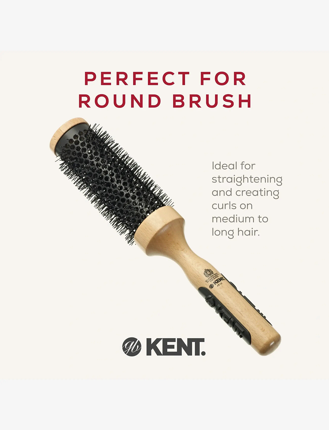 Kent Brushes - Big ceramic round blow-dry hair brush - rundbørste - brown - 3