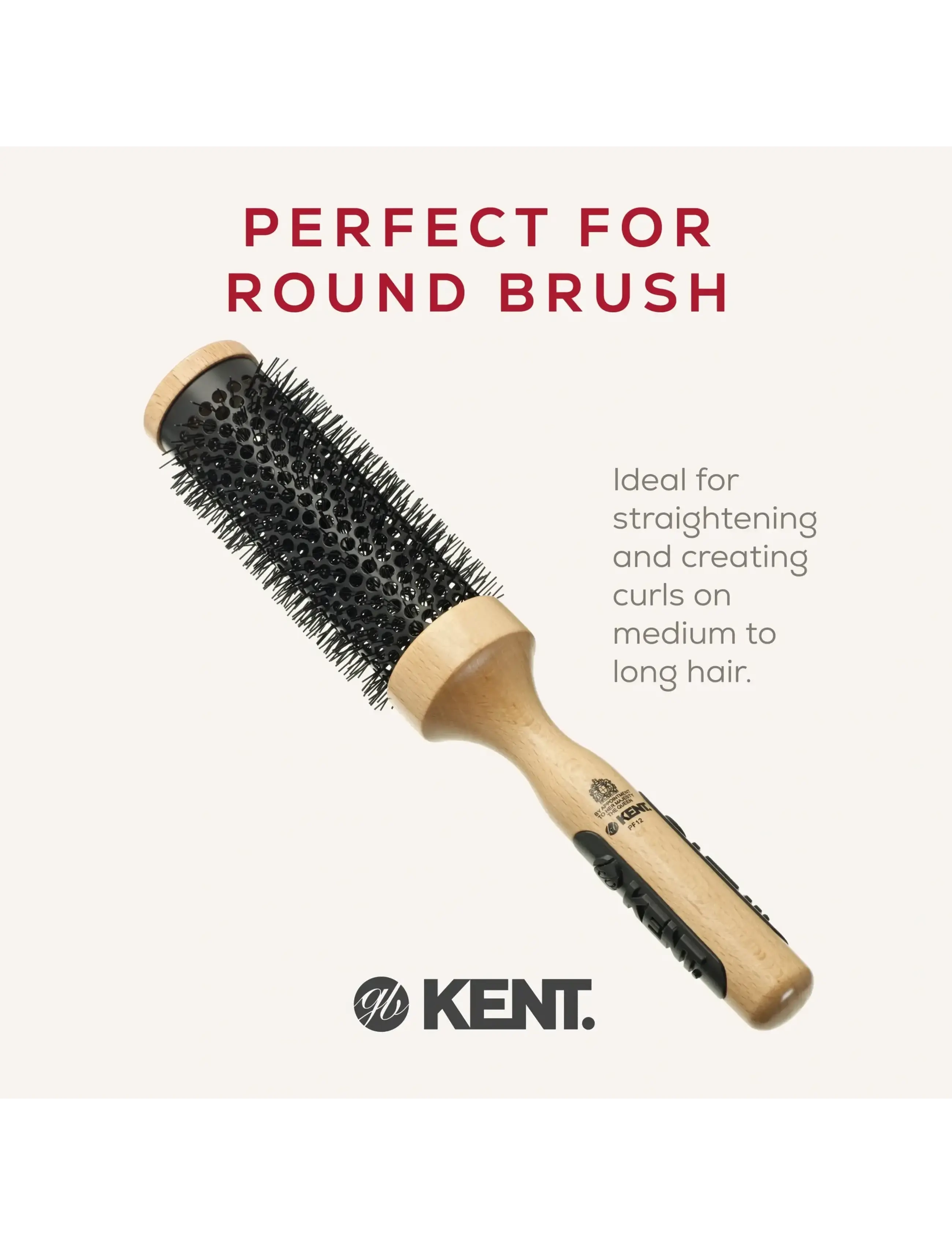 Kent Brushes - Big ceramic round blow-dry hair brush - pyöröharjat - brown - 3