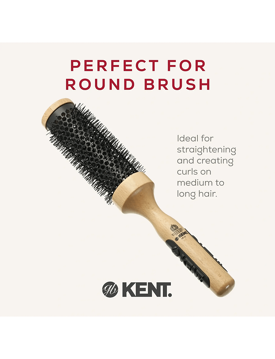Kent Brushes - Big ceramic round blow-dry hair brush - rundborste - brown - 3