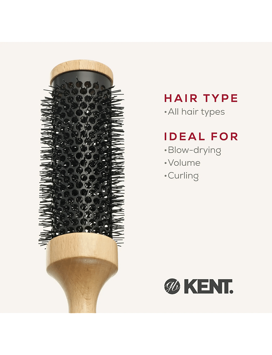Kent Brushes - Big ceramic round blow-dry hair brush - rundborste - brown - 4