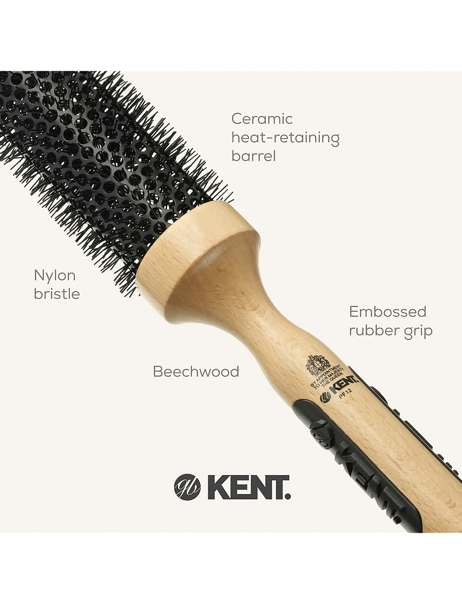 Kent Brushes - Big ceramic round blow-dry hair brush - rundborste - brown - 5
