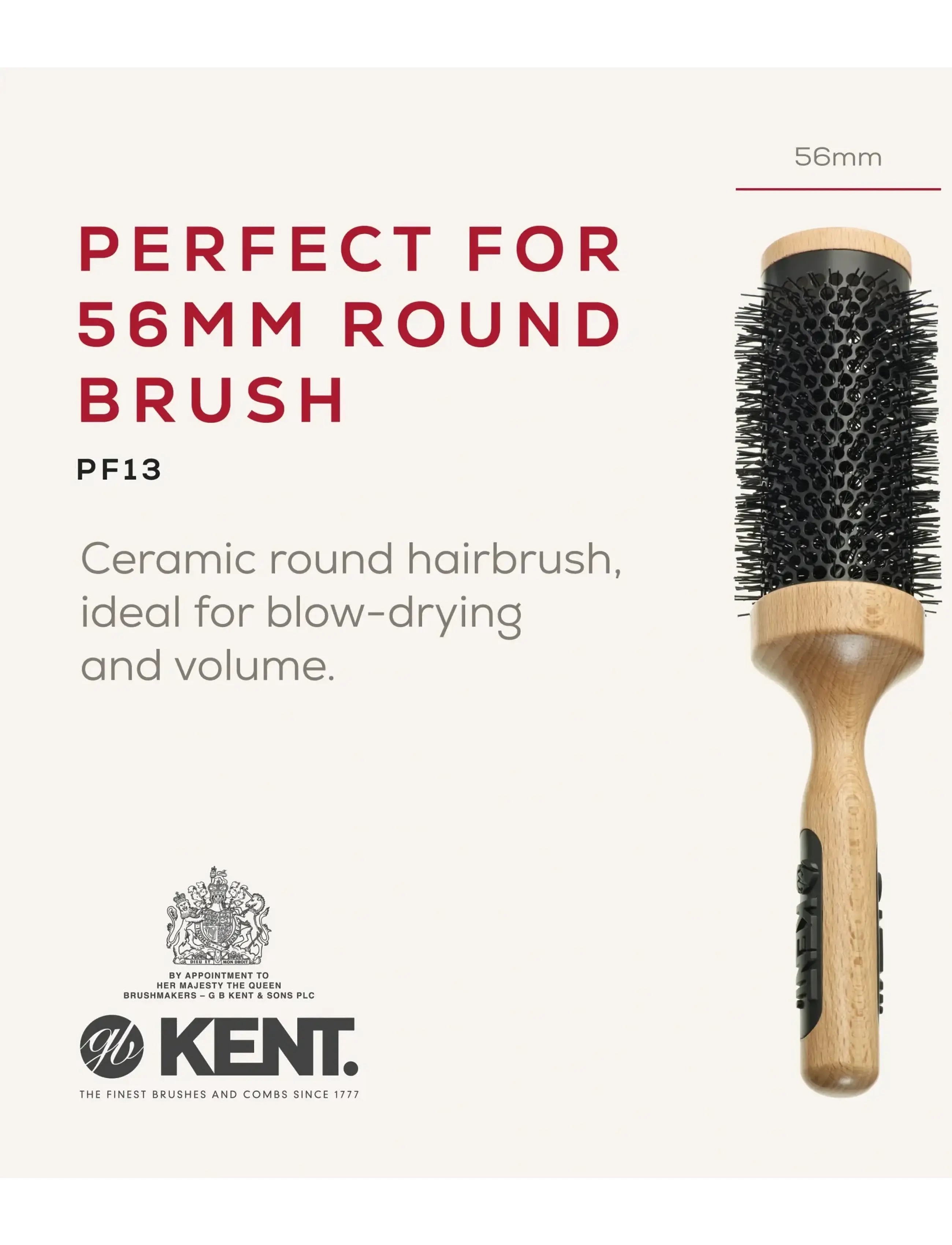 Kent Brushes - Extra big ceramic round blow-dry hair brush - rundborste - brown - 2