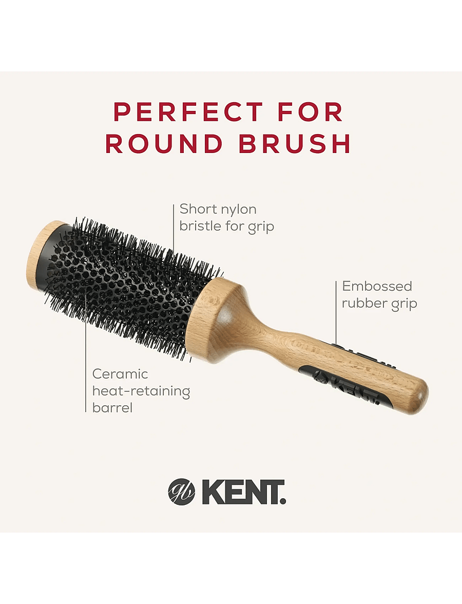 Kent Brushes - Extra big ceramic round blow-dry hair brush - pyöröharjat - brown - 4
