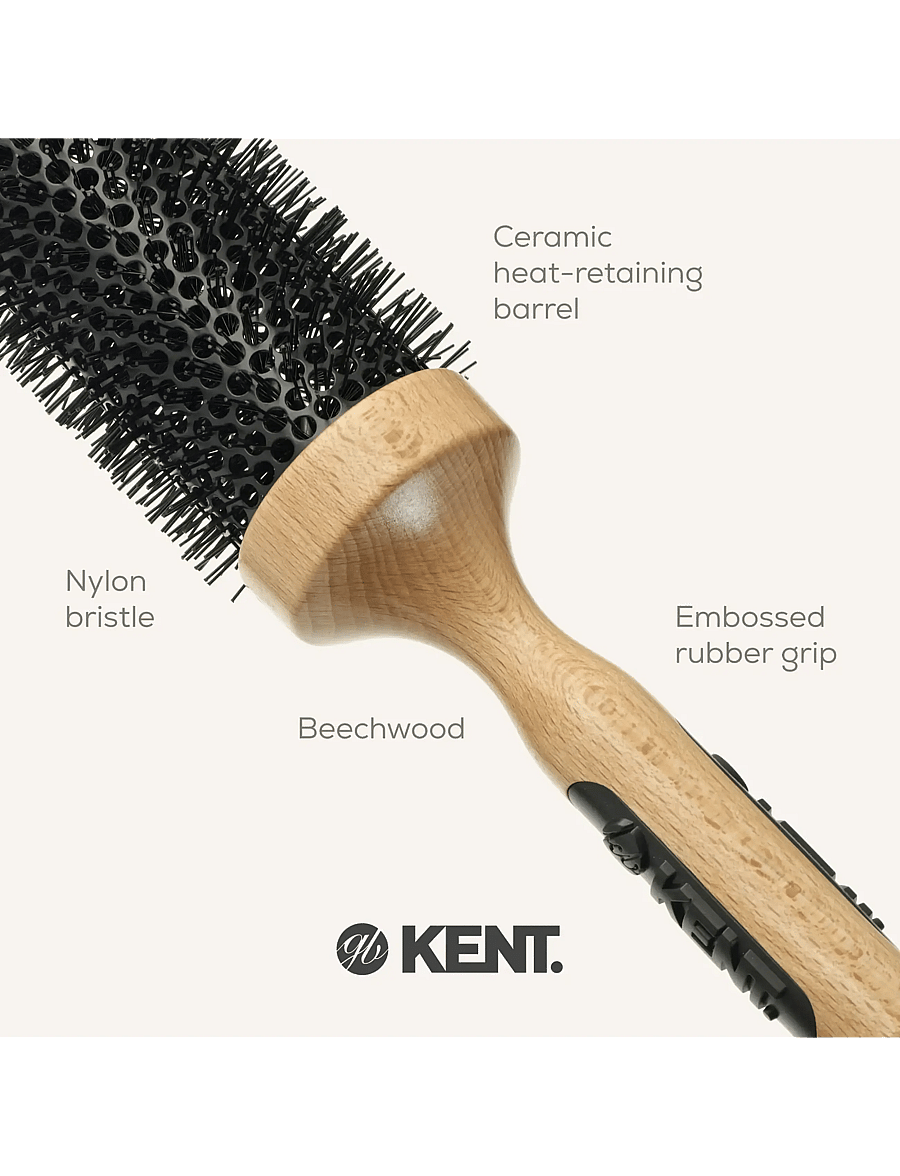 Kent Brushes - Extra big ceramic round blow-dry hair brush - pyöröharjat - brown - 5