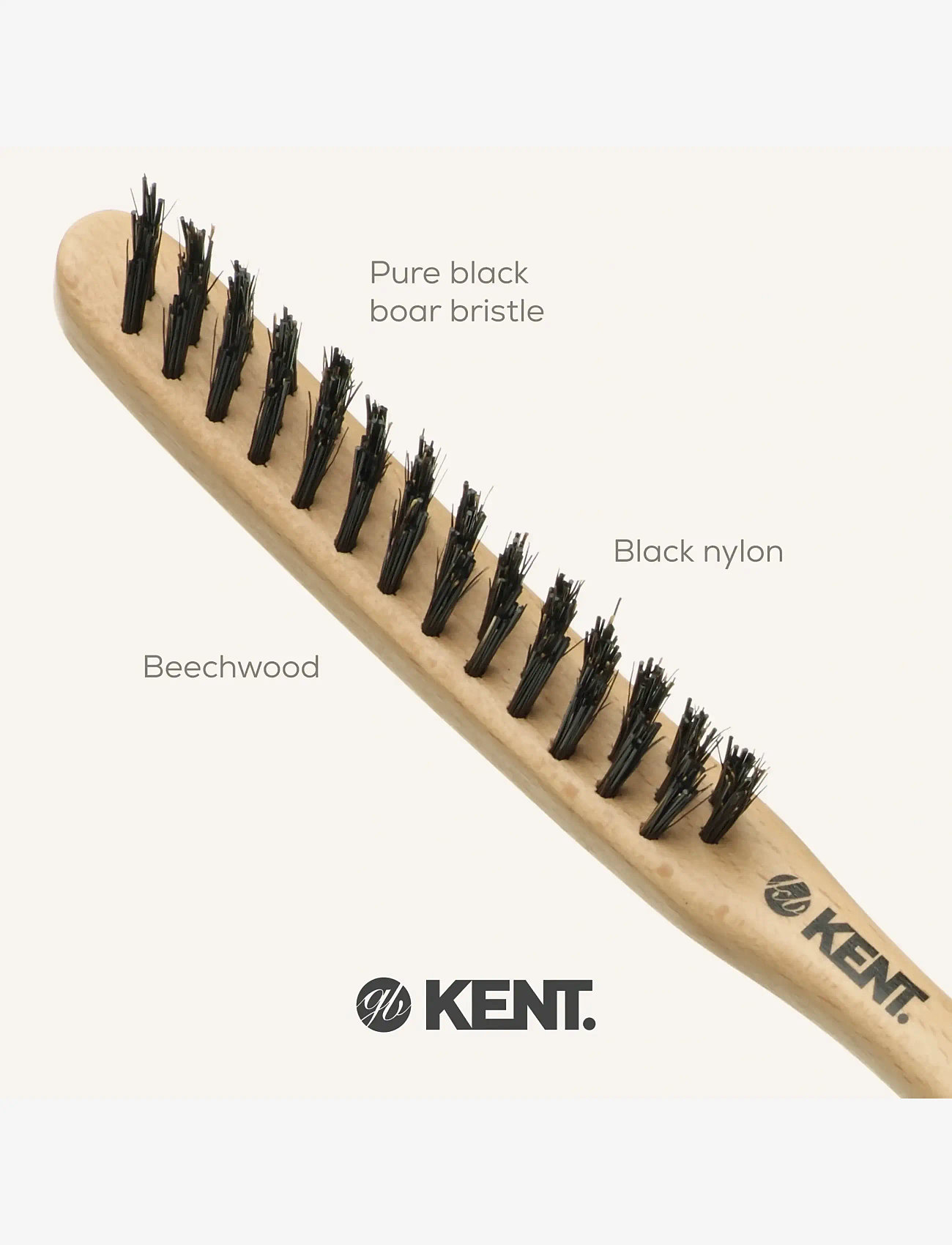 Kent Brushes - Back-combing Brush teasing brush - Waves - laveste priser - brown - 1