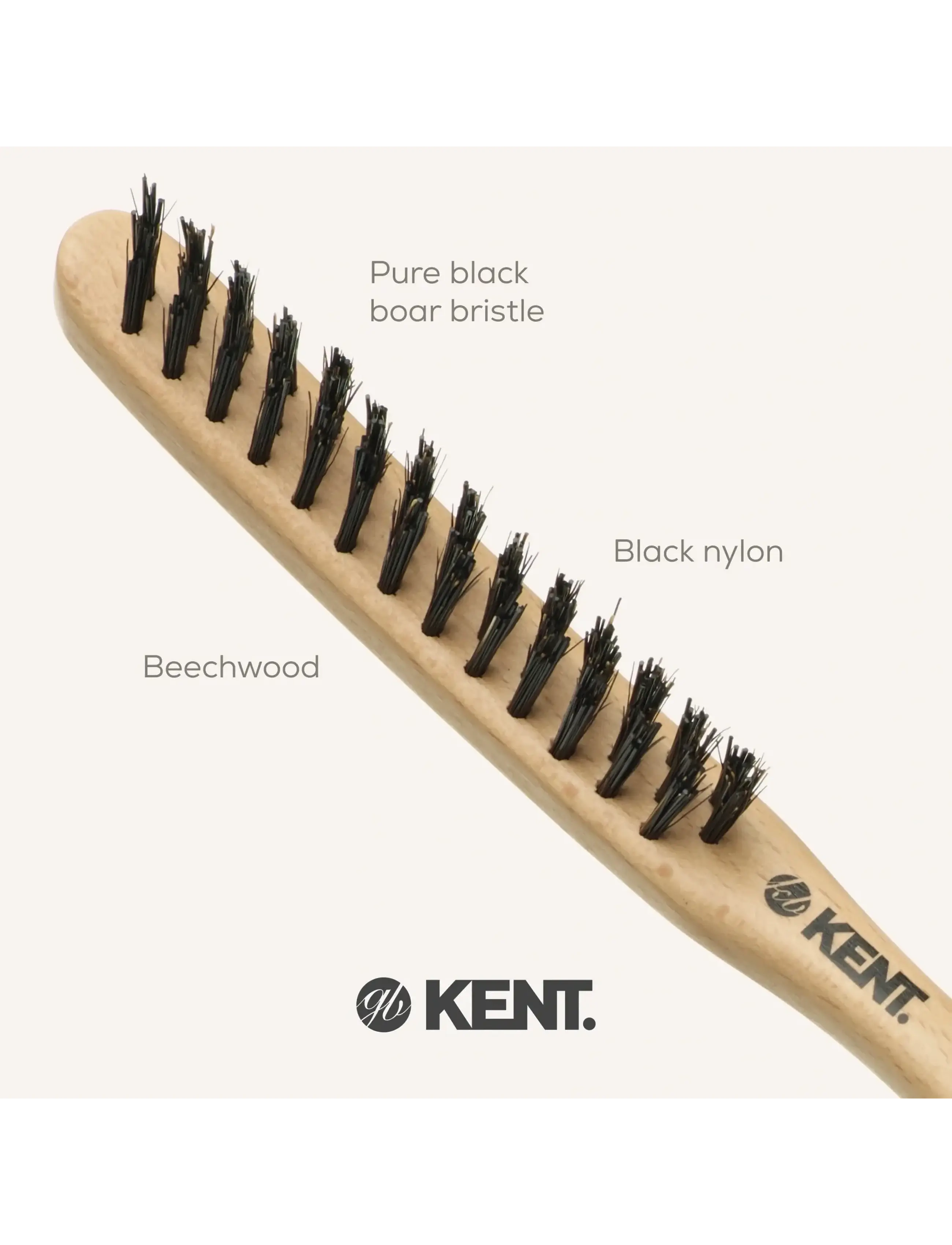 Kent Brushes - Back-combing Brush teasing brush - Waves - stylingbørster - brown - 1