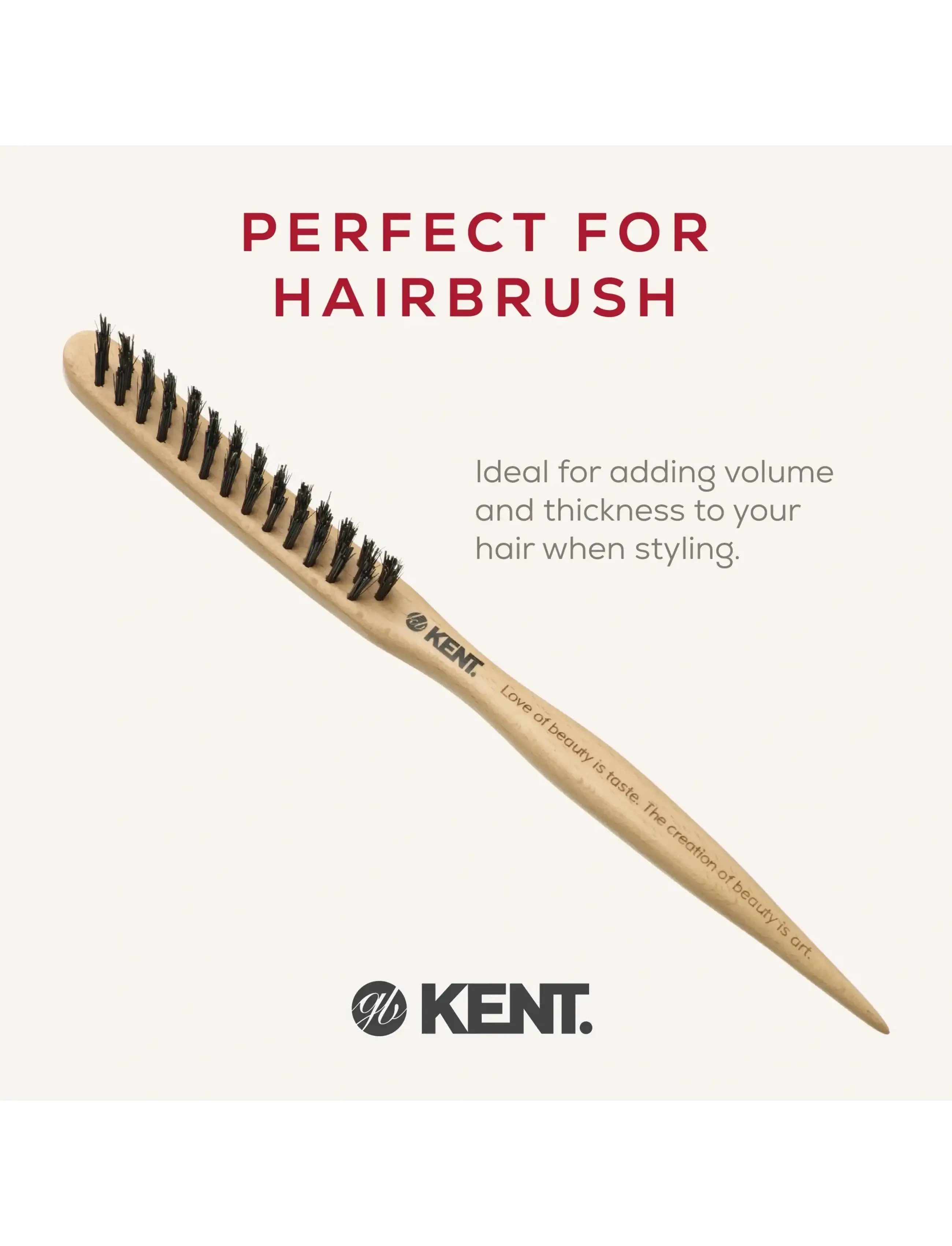 Kent Brushes - Back-combing Brush teasing brush - Waves - stylingbørster - brown - 2