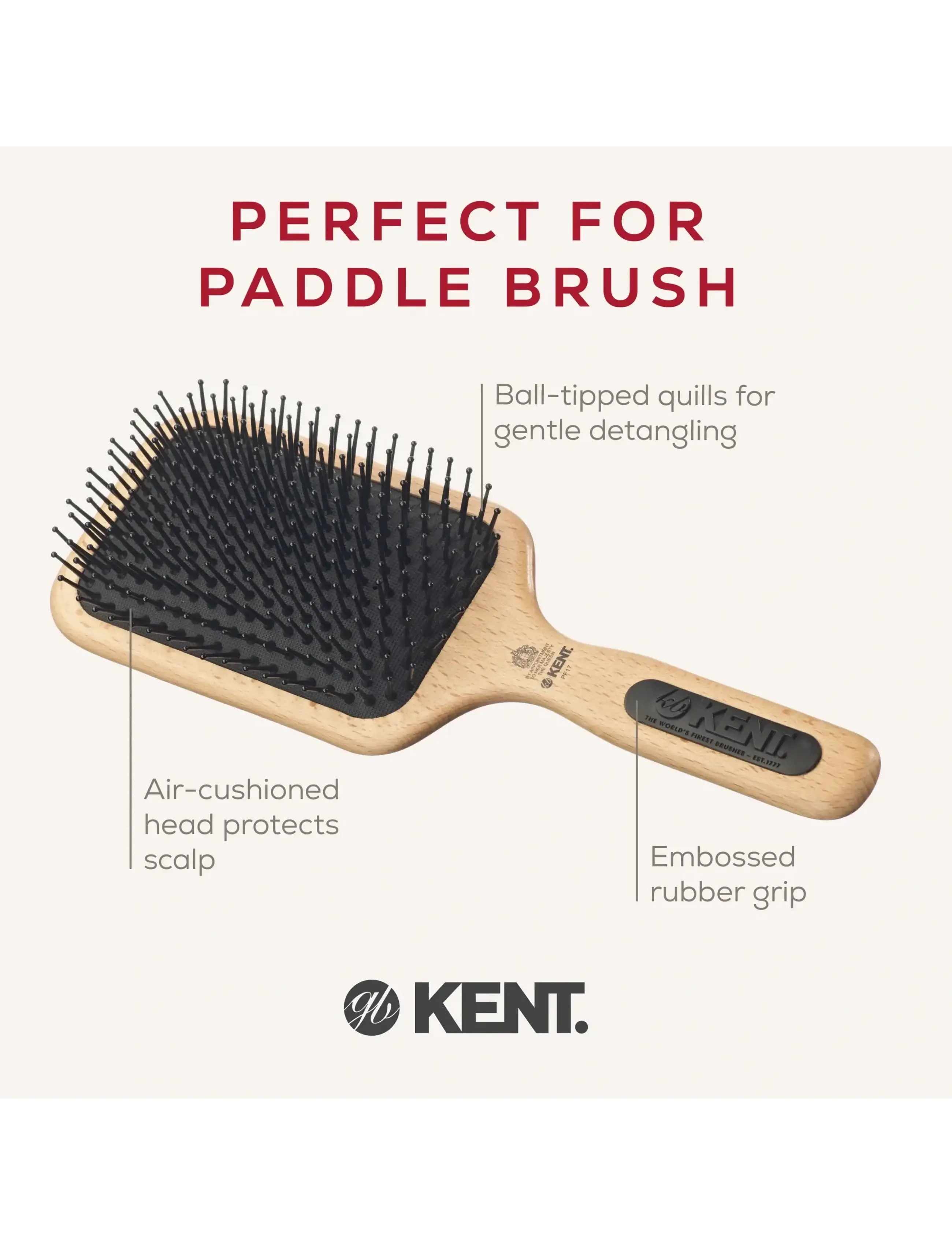 Kent Brushes - Airhedz Mega-phine Taming Paddle Brush - brown - 1