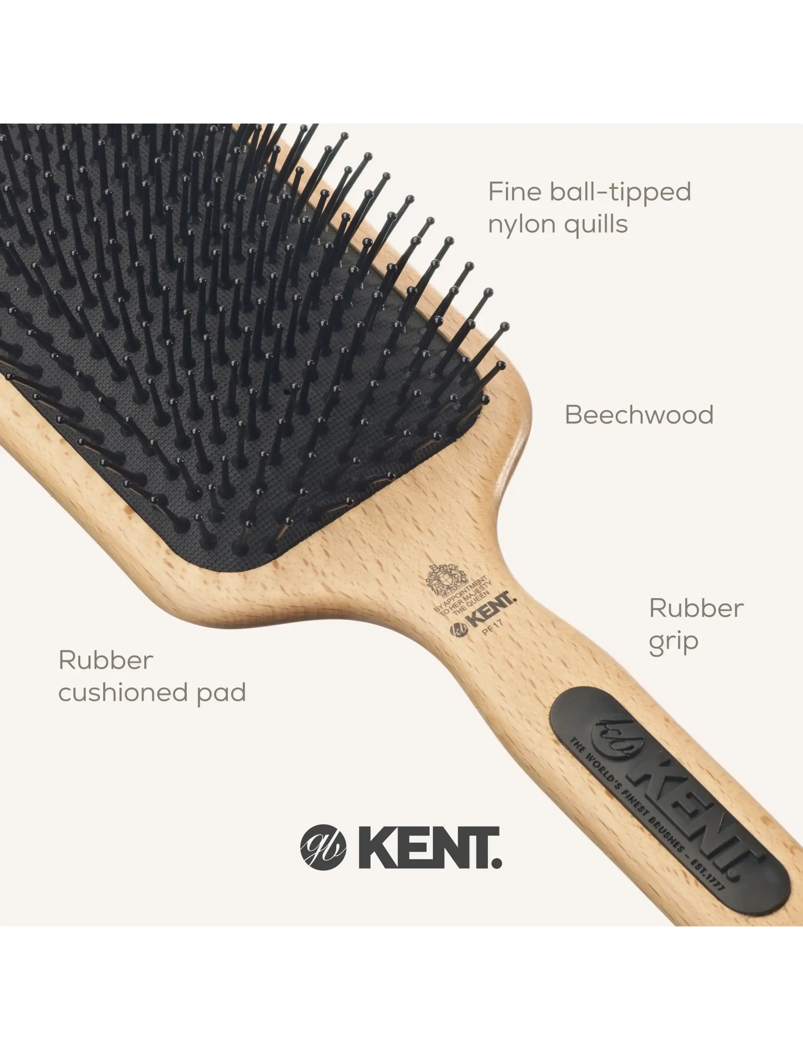 Kent Brushes - Airhedz Mega-phine Taming Paddle Brush - brown - 3