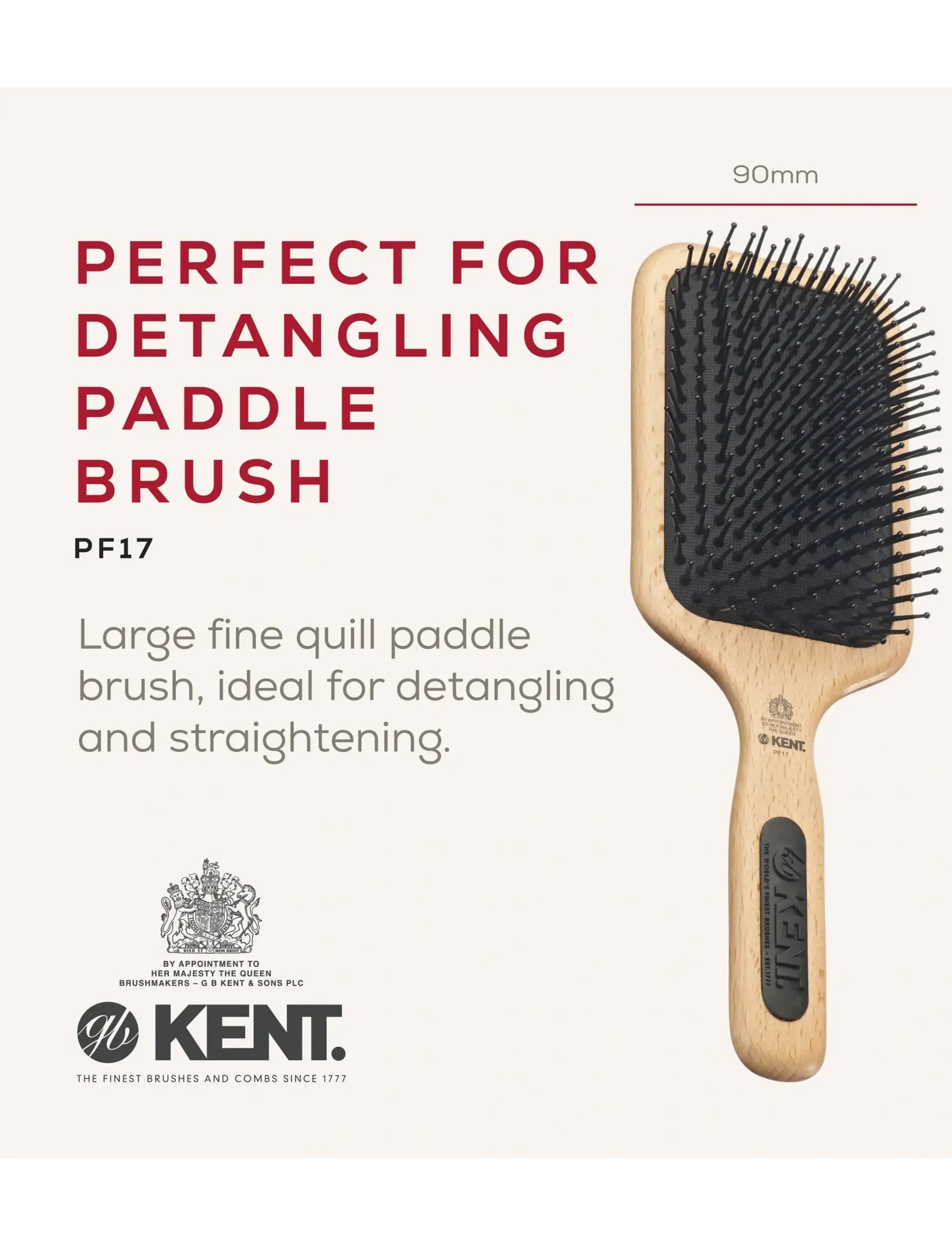 Kent Brushes - Airhedz Mega-phine Taming Paddle Brush - brown - 4