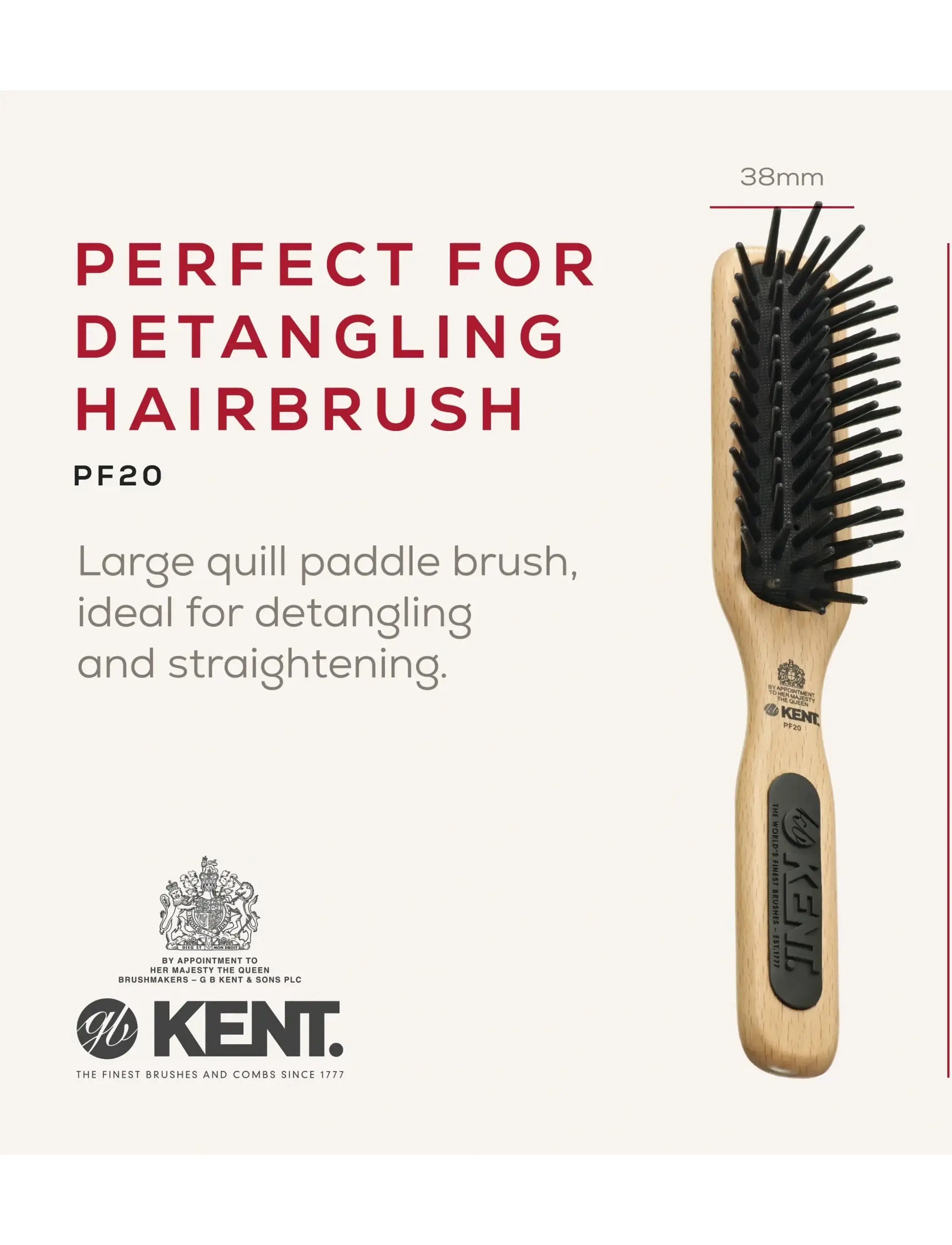 Kent Brushes - Airhedz Midi-phat de-tangle Hair Brush - flokebørste - brown - 1