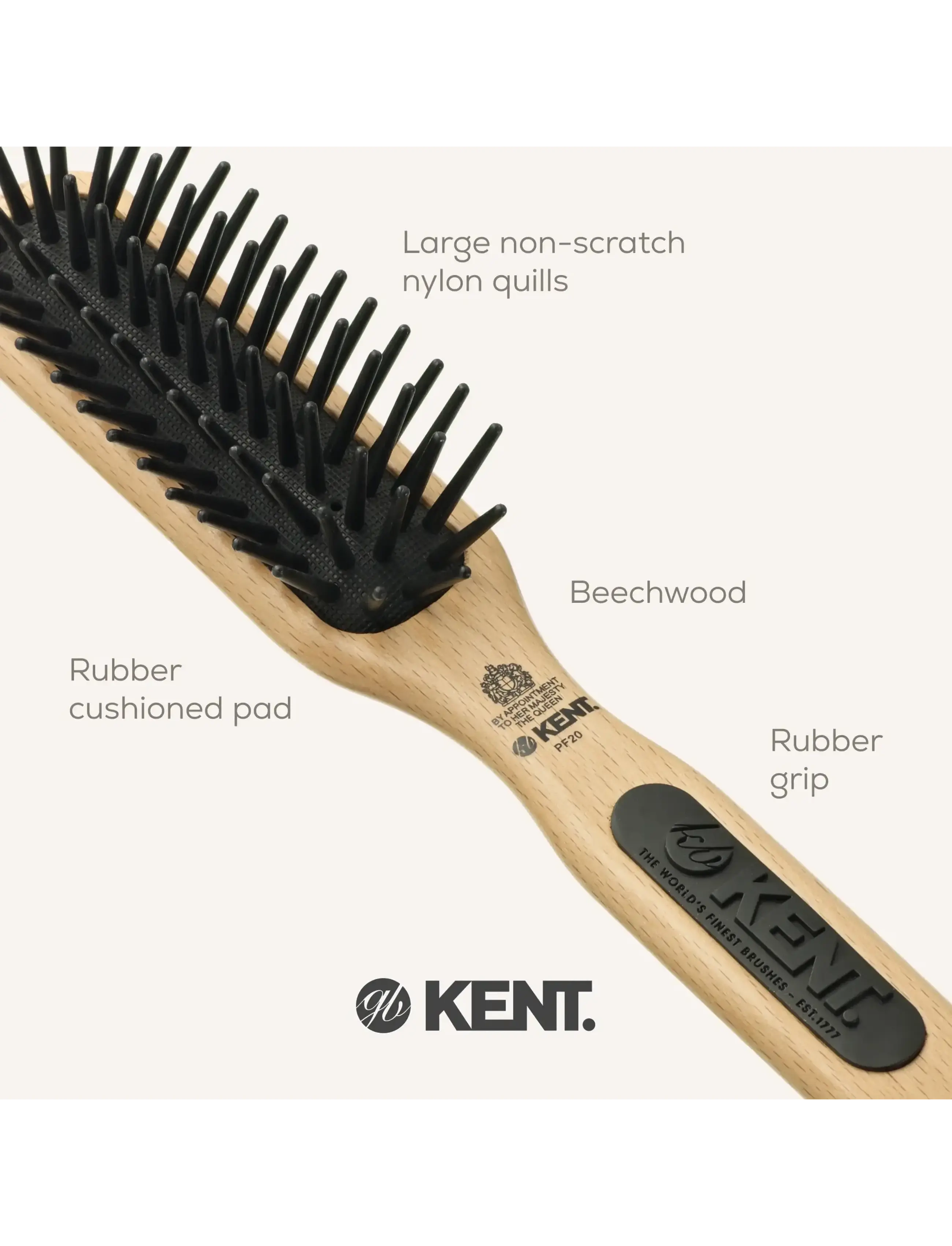 Kent Brushes - Airhedz Midi-phat de-tangle Hair Brush - flokebørste - brown - 3